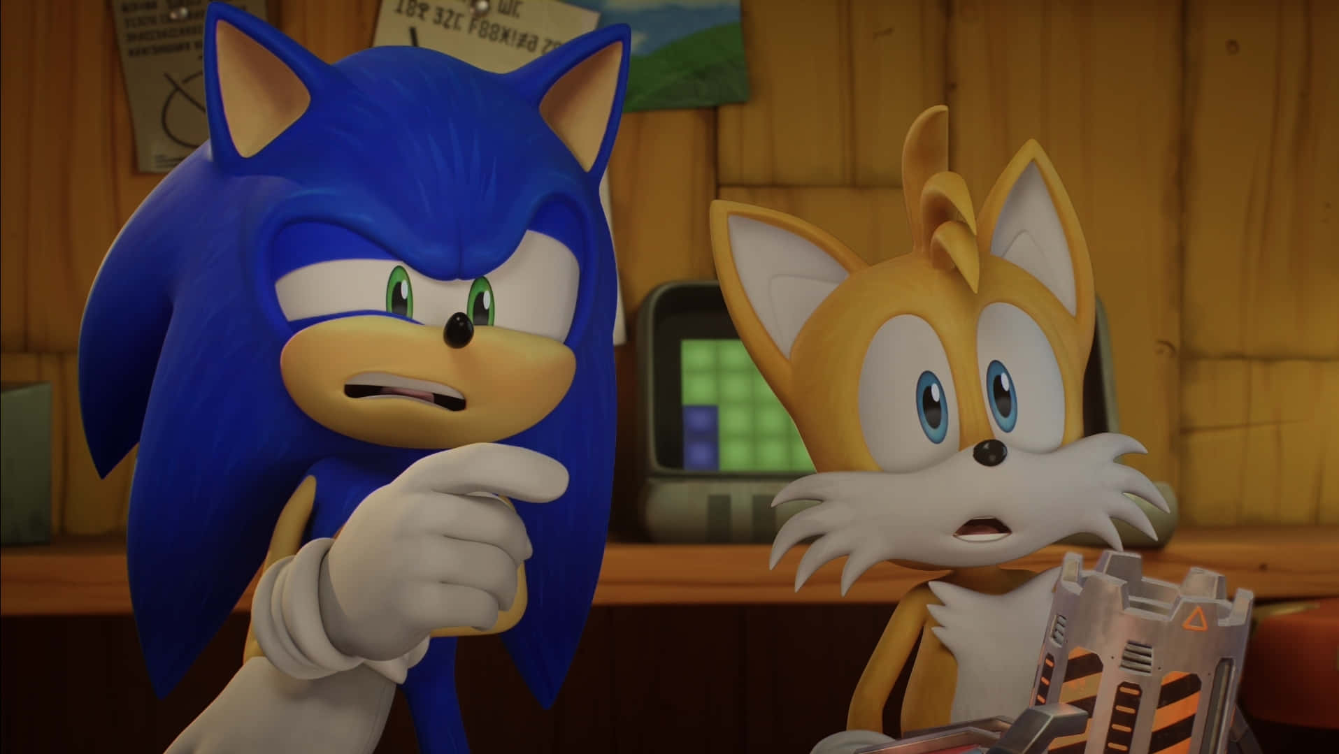 Sonic_and_ Tails_ Concerned_in_ Sonic_ Prime Wallpaper