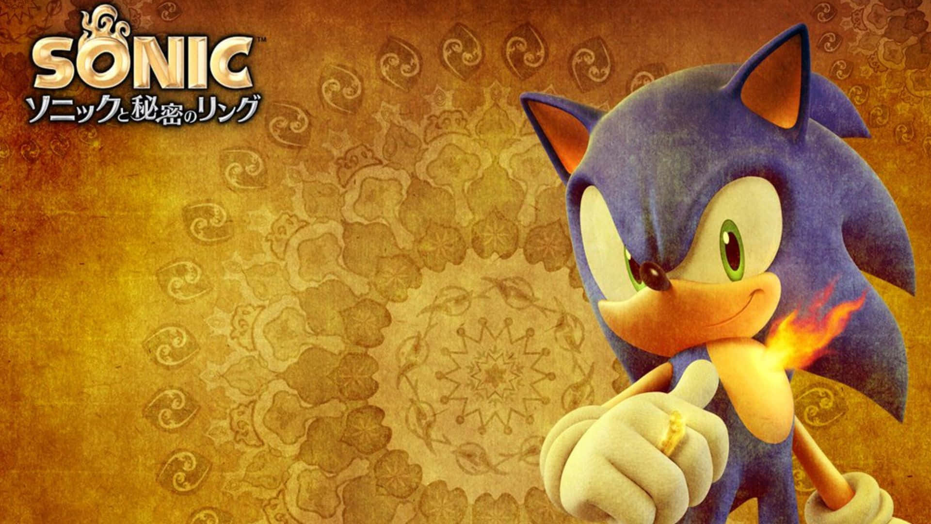 Sonic running through a vivid Arabian Nights-inspired world in Sonic and the Secret Rings Wallpaper