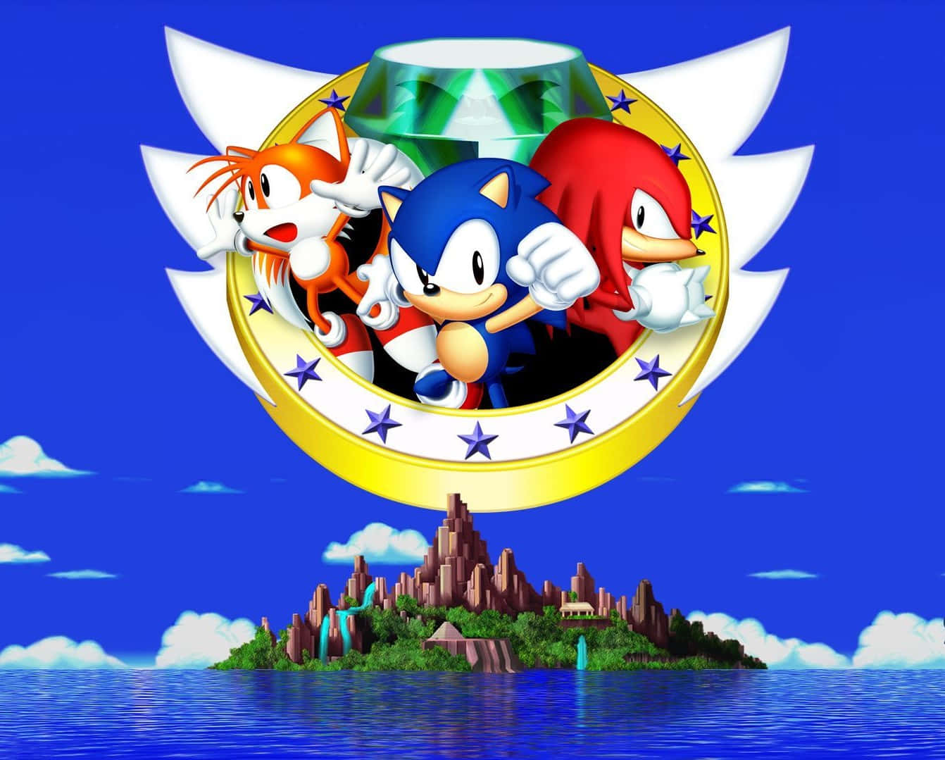 Sonic and Tails exploring the vibrant Angel Island Wallpaper