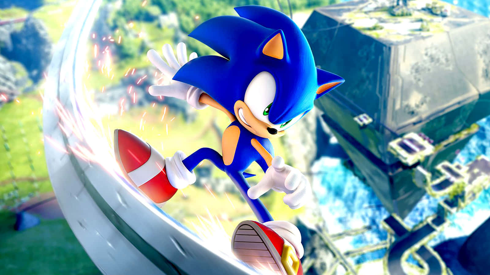 Seni Sonic: Gelombang Kecepatan Dan Warna Wallpaper