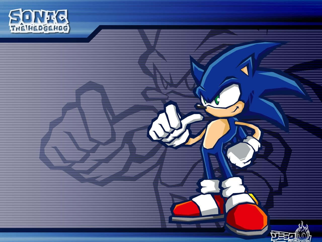 Sonic and his friends engaged in an epic battle in Sonic Battle. Wallpaper