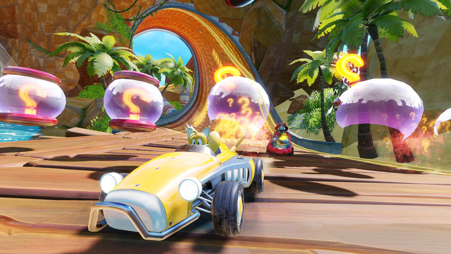 Sonic Battle Racers speeding through the track Wallpaper