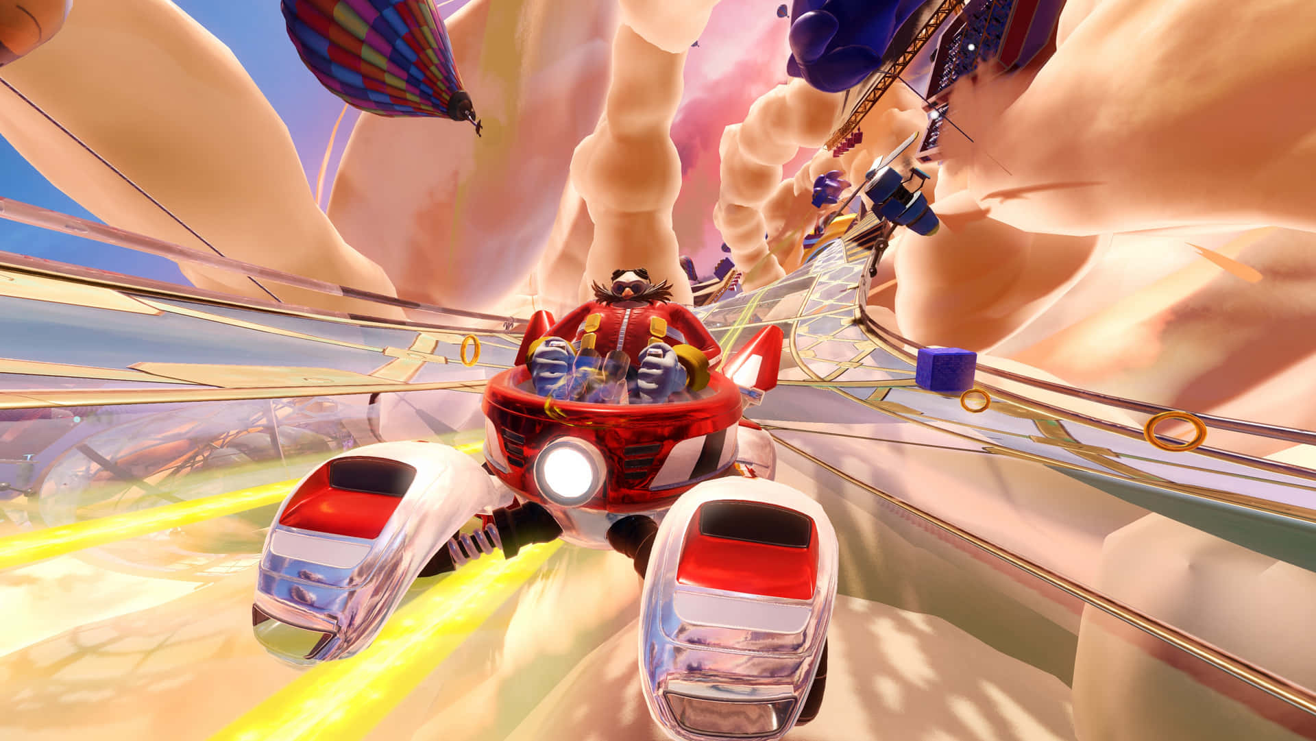 Sonic Battle Racers Spannende Wedstrijd Achtergrond