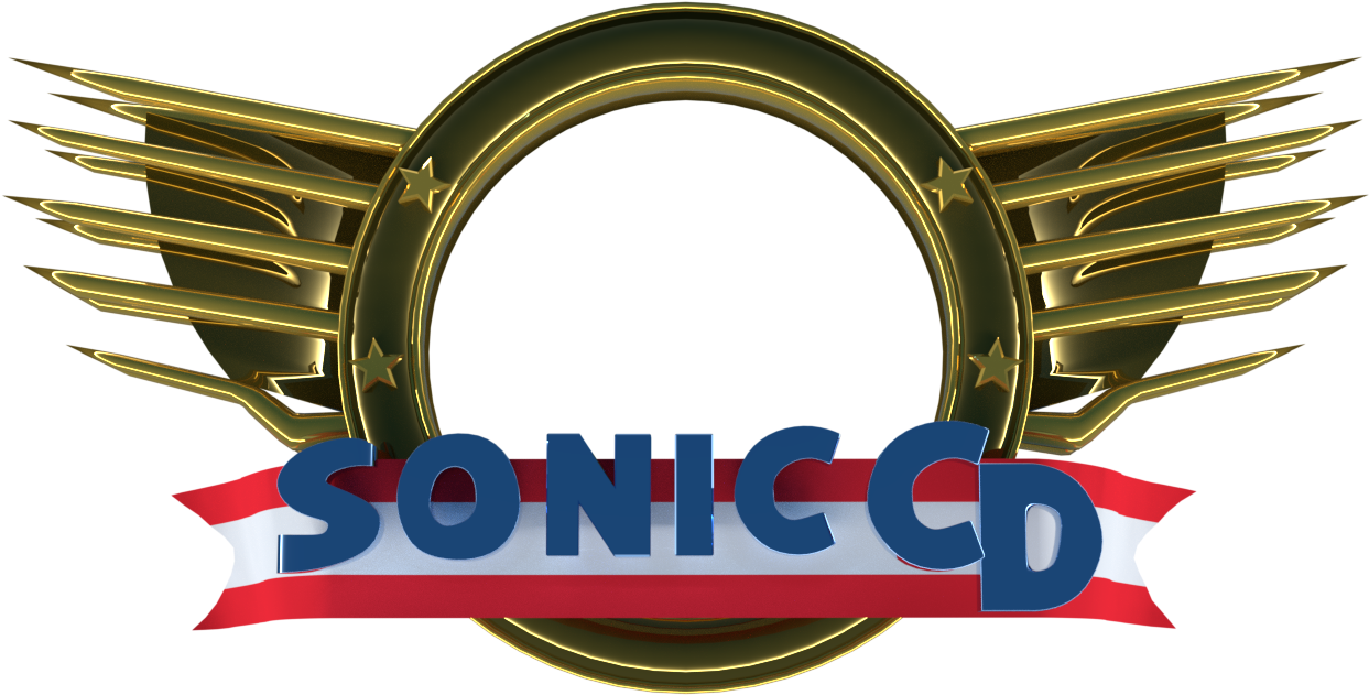 Sonic C D Logo Golden Ring Wings PNG