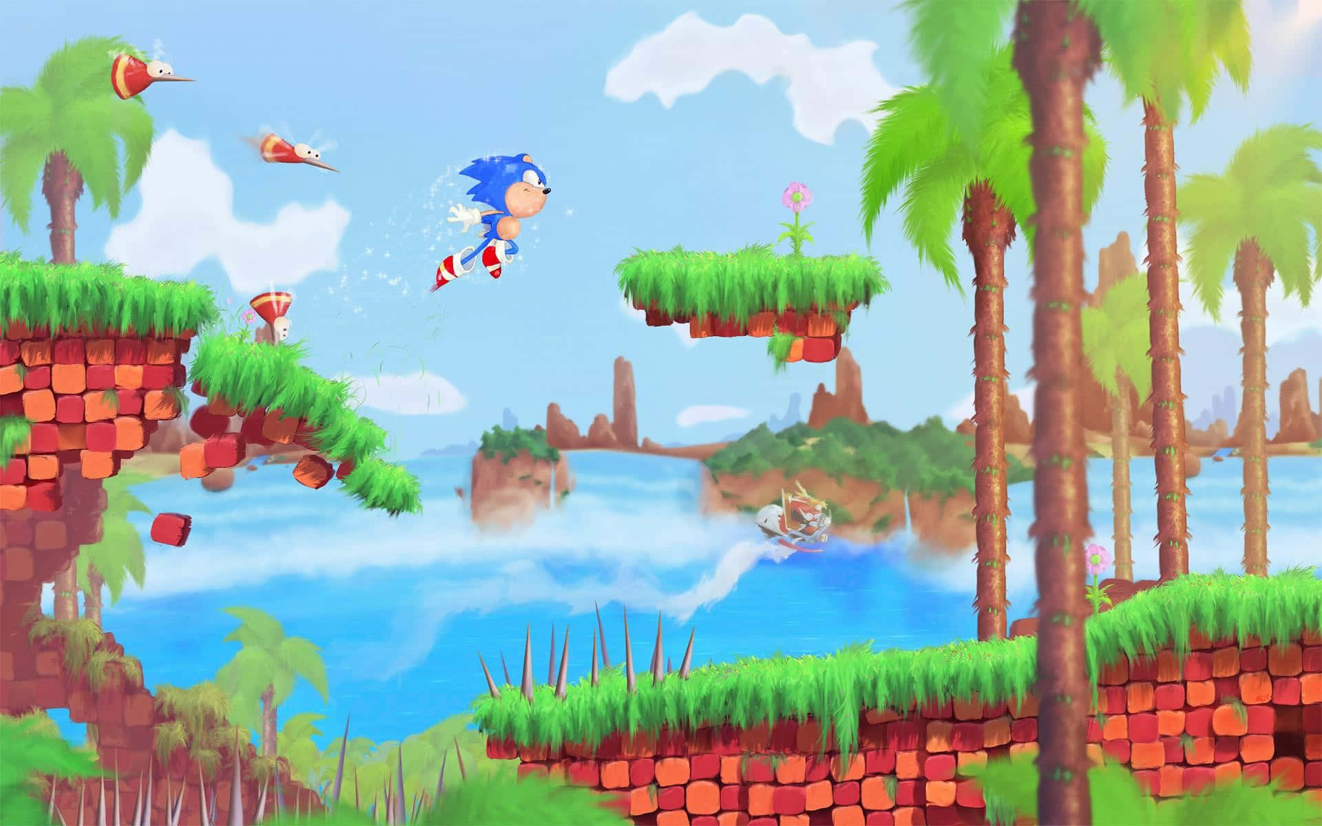 Sonic CD Adventure in a Futuristic World Wallpaper