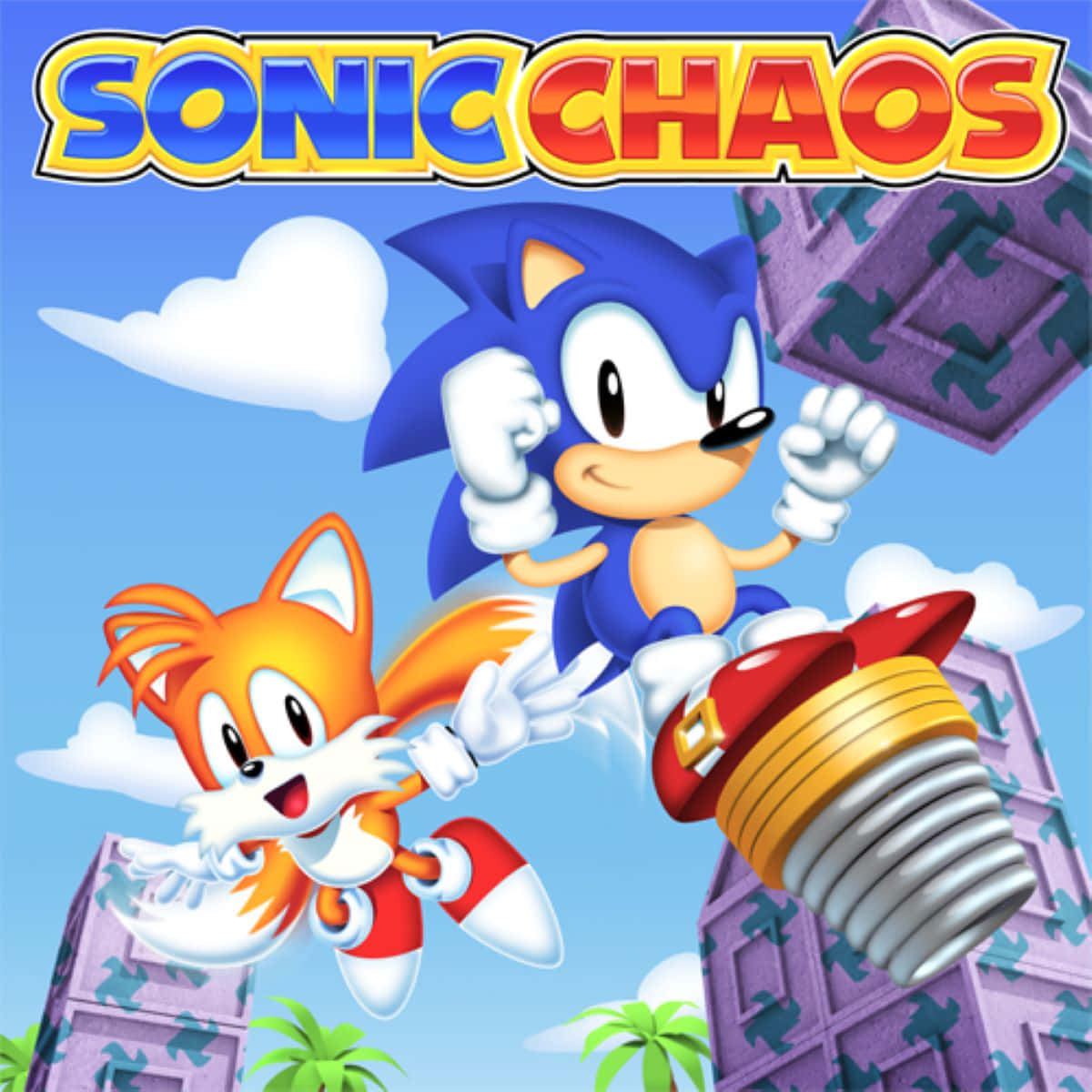 Sonic Chaos Spel Cover Kunst Achtergrond