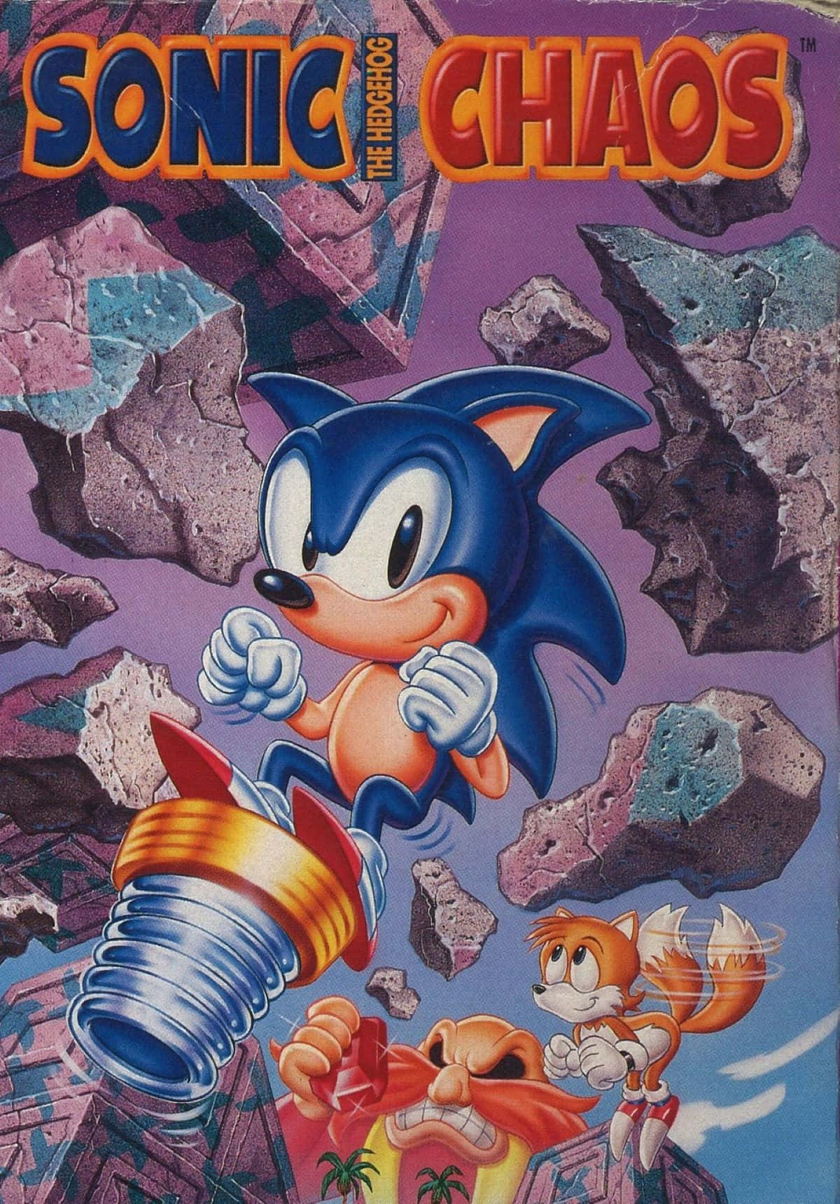 Sonic Chaos Spel Cover Kunst Achtergrond