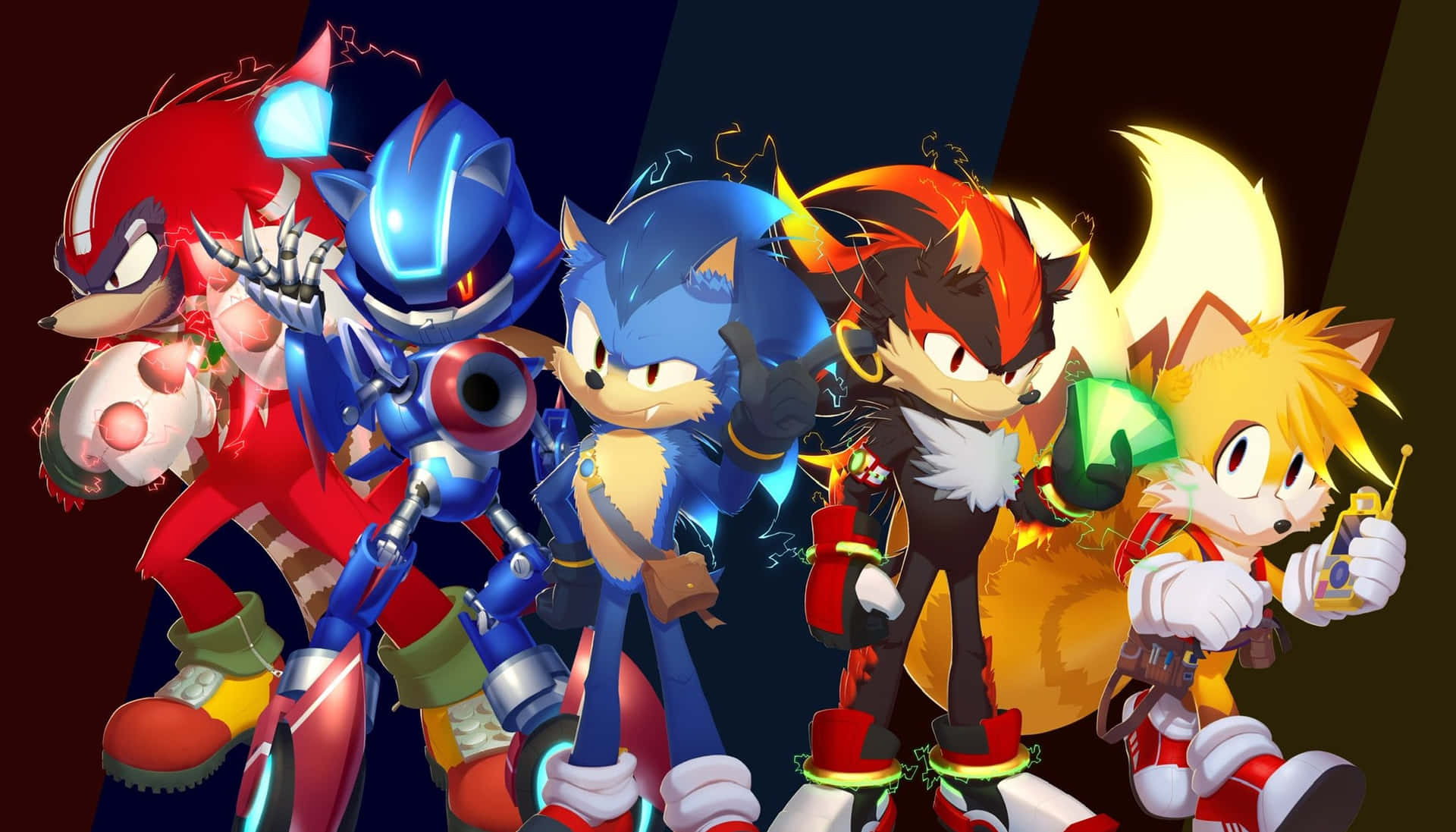 Iconic Sonic Characters Lineup Wallpaper