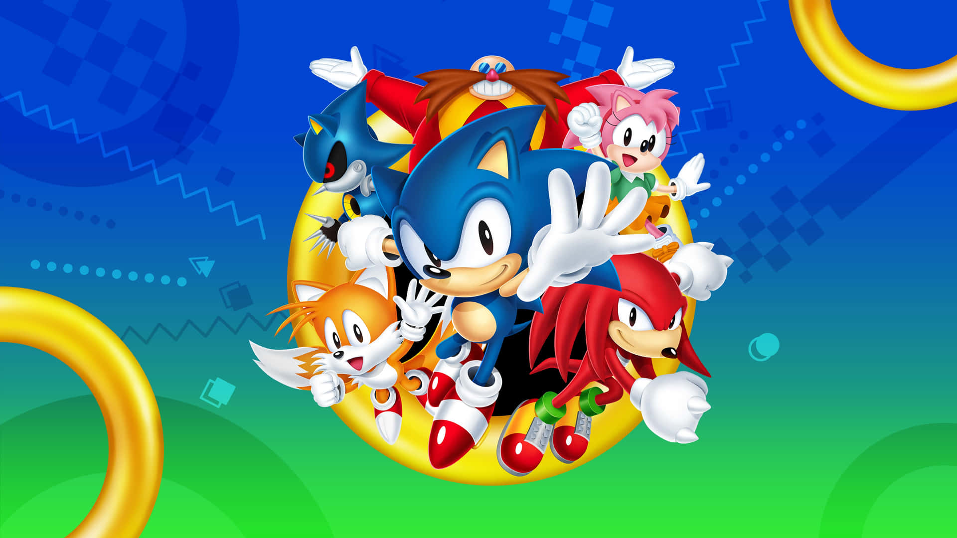 "An epic gathering of Sonic the Hedgehog and his friends." Wallpaper