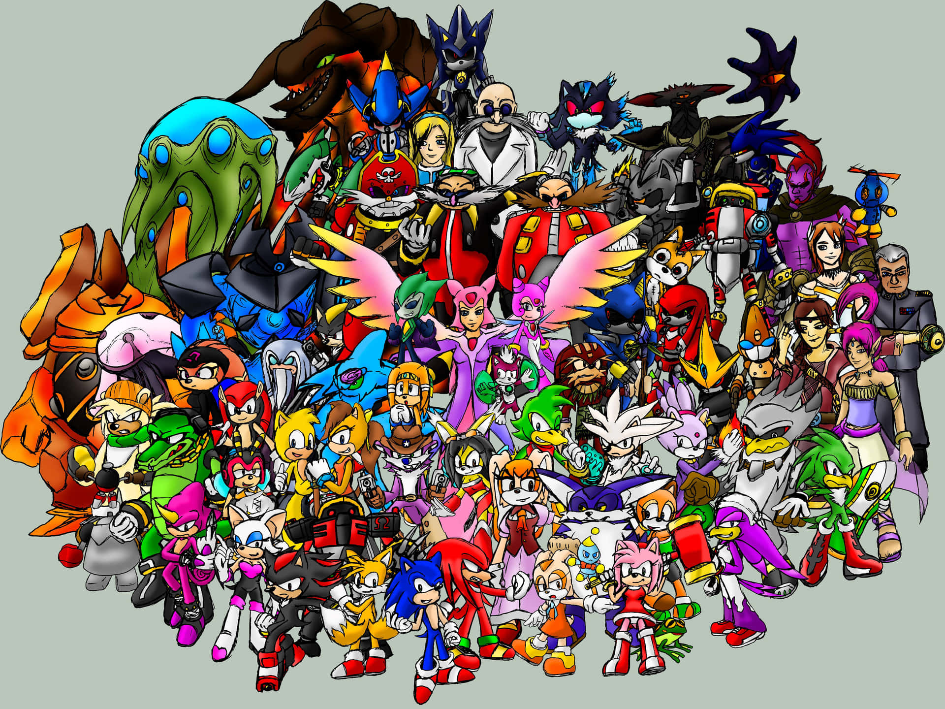 The Ultimate Sonic Characters Gathering Wallpaper