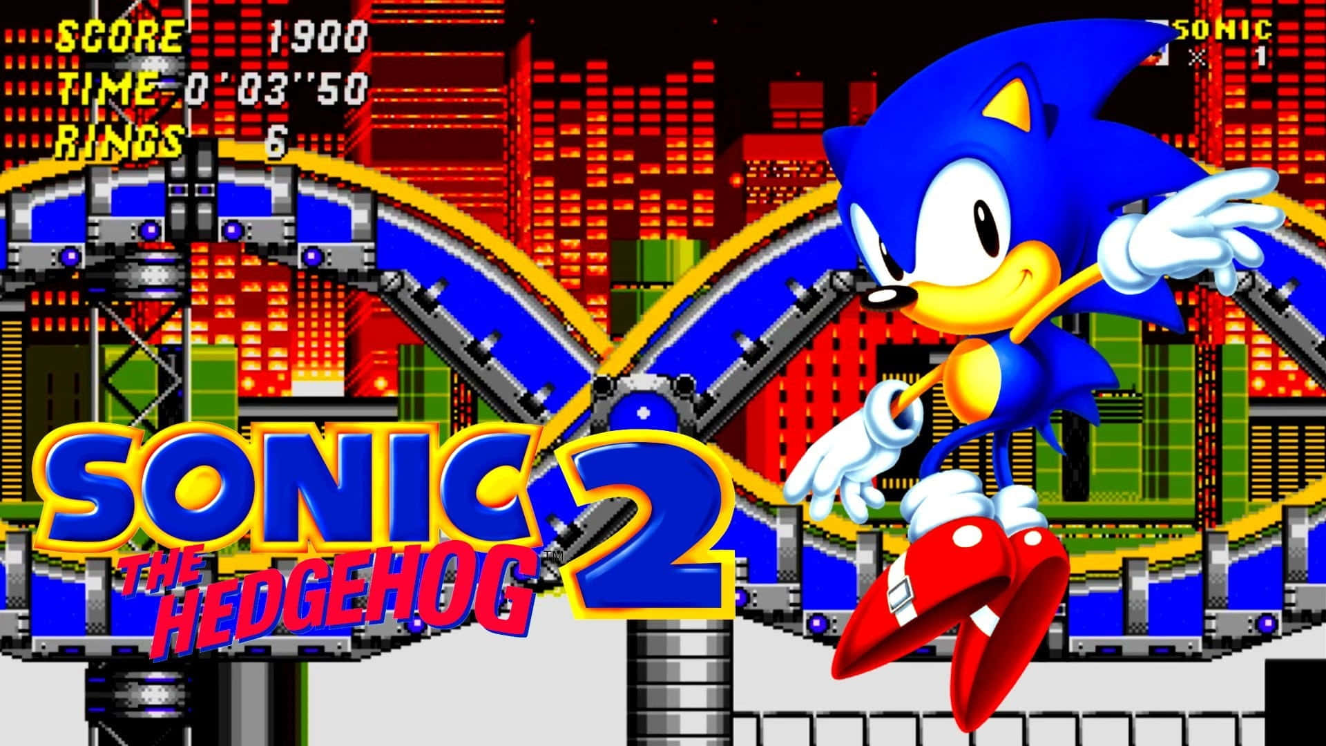 Sonic the Hedgehog exploring the vibrant Chemical Plant Zone Wallpaper