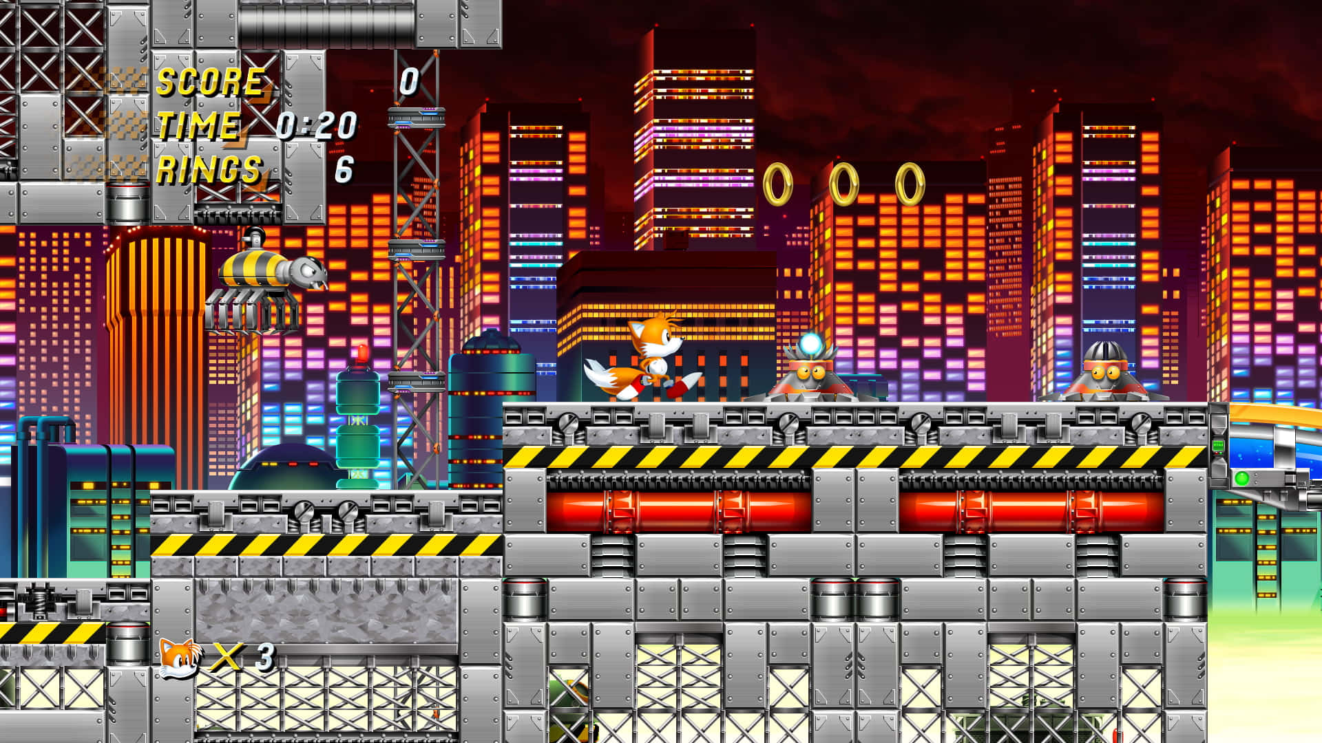 Sonic the Hedgehog speeding through Chemical Plant Zone Wallpaper