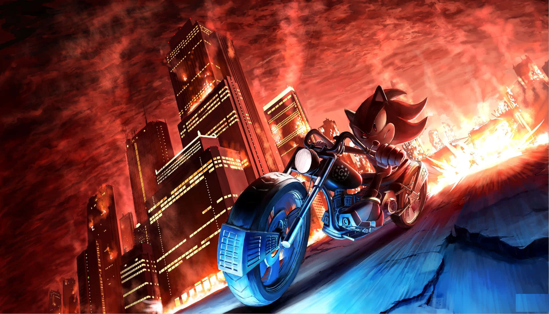 Sonic the Hedgehog racing through City Escape Wallpaper