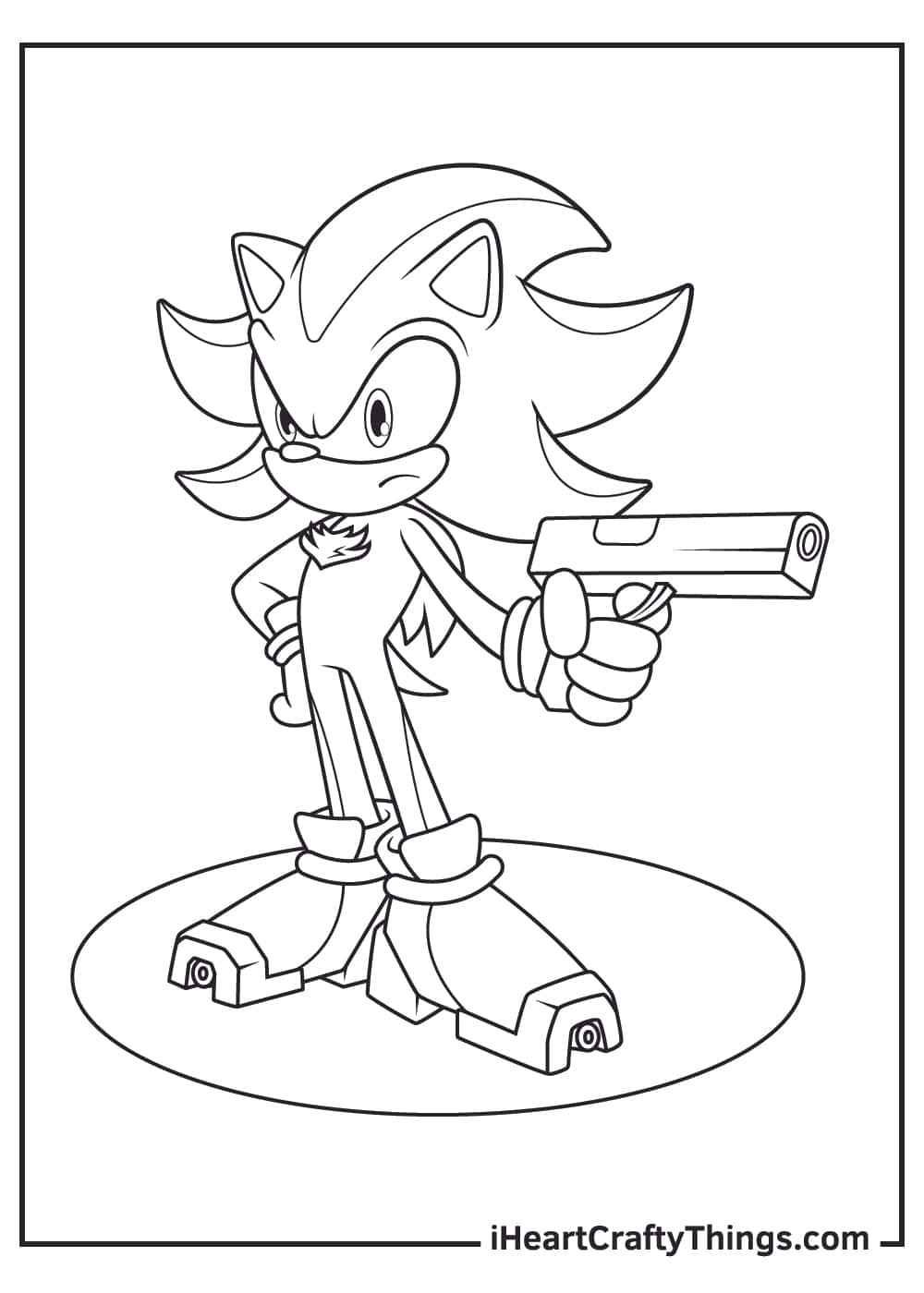Imagende Sonic Coloreando A Shadow Con Una Pistola.
