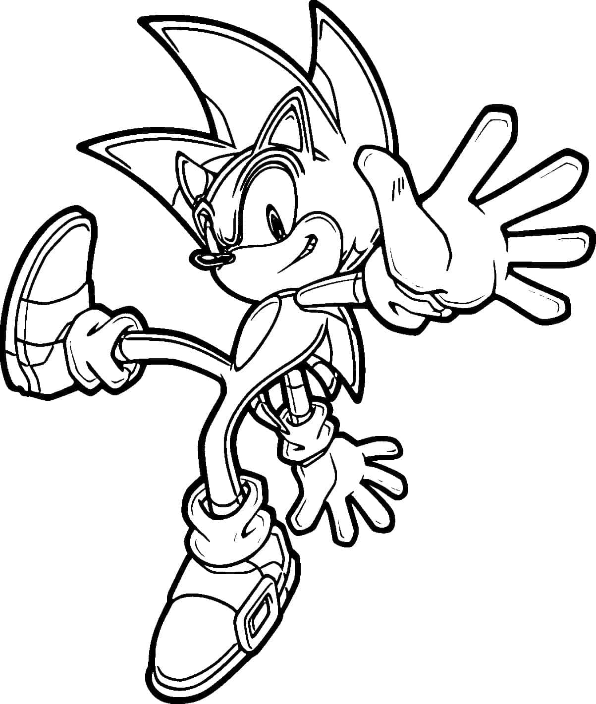 Sonic Coloring Kicking Sonic The Hedgehog Picture