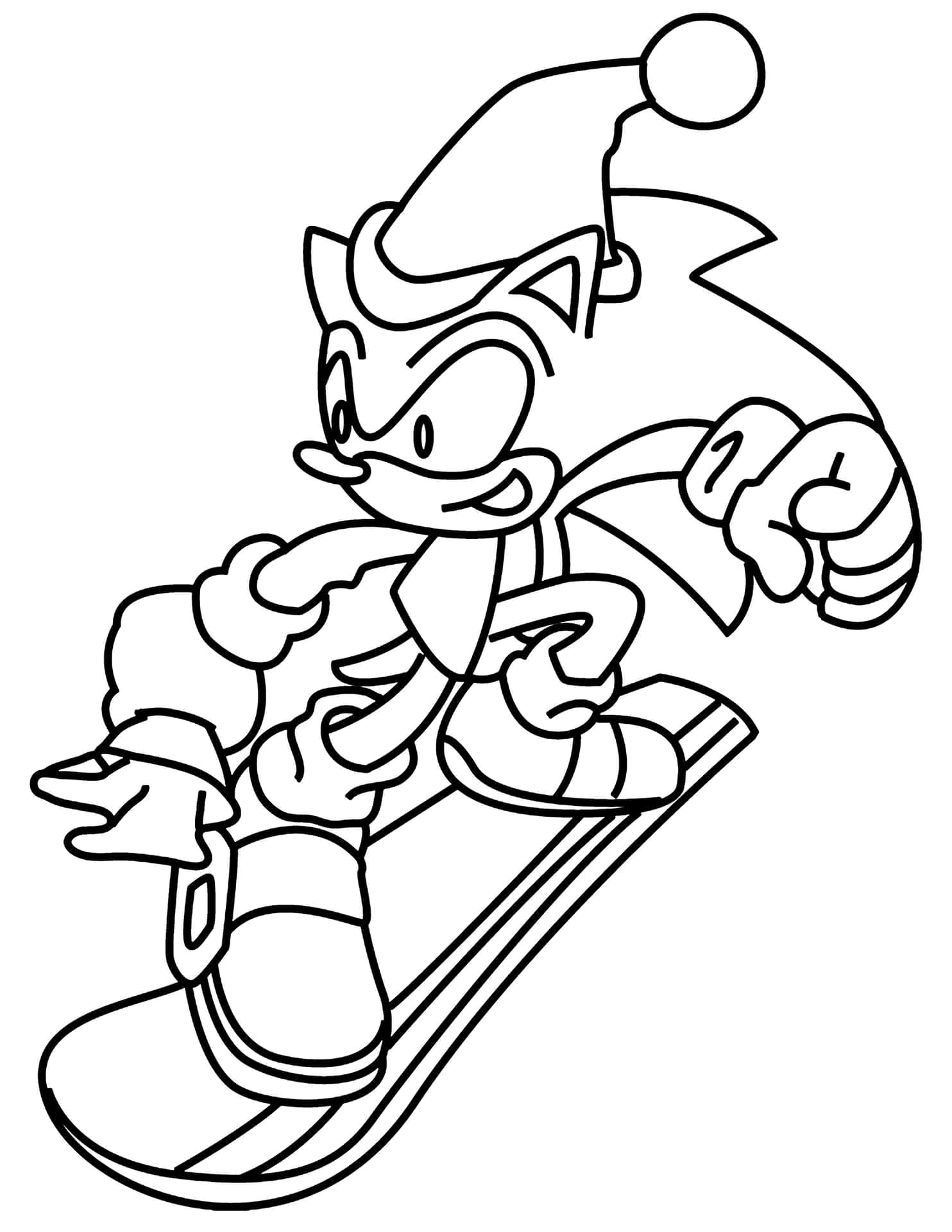 Sonicmålning Sonic-jul Snöbrädfoto