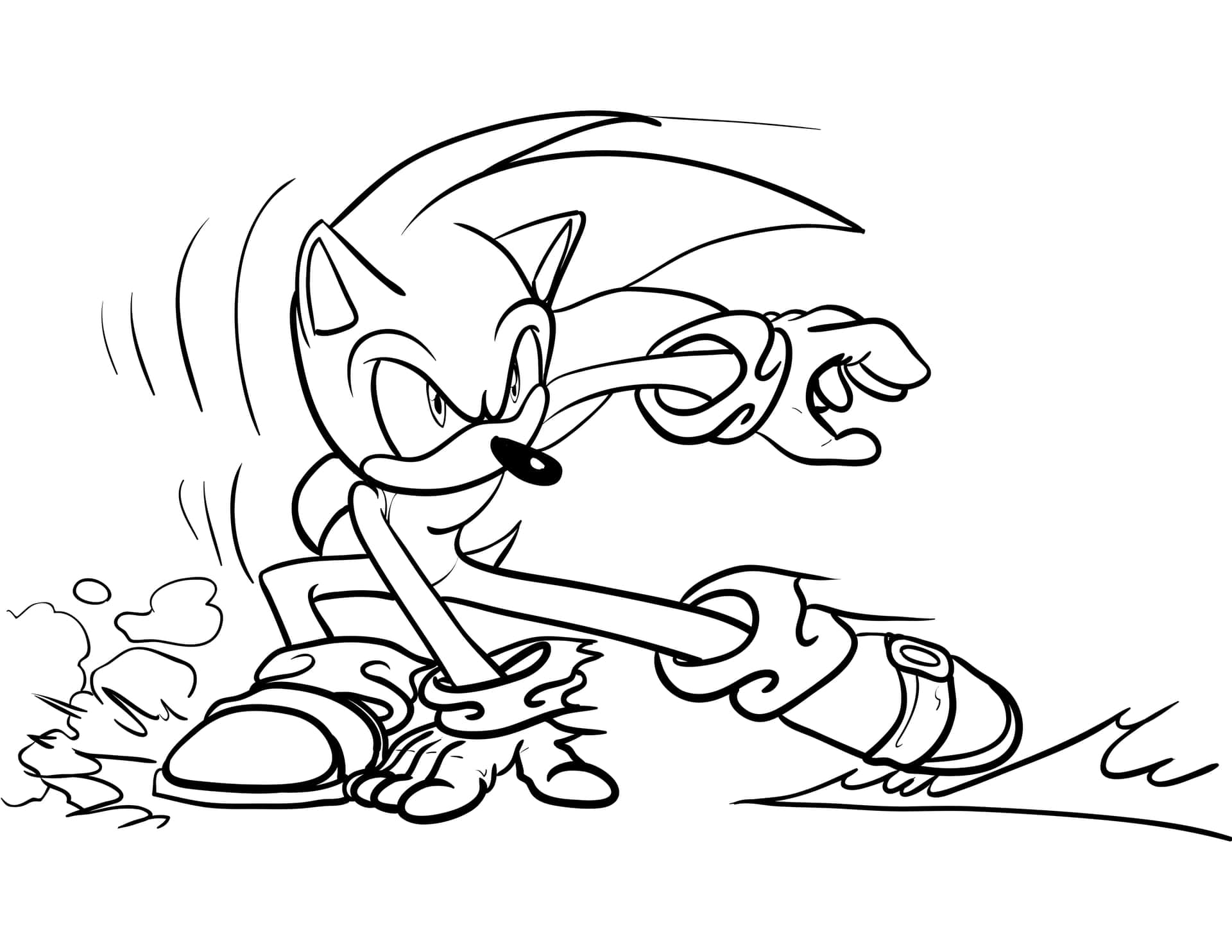 Intense Sonic The Hedgehog Action in Full Color