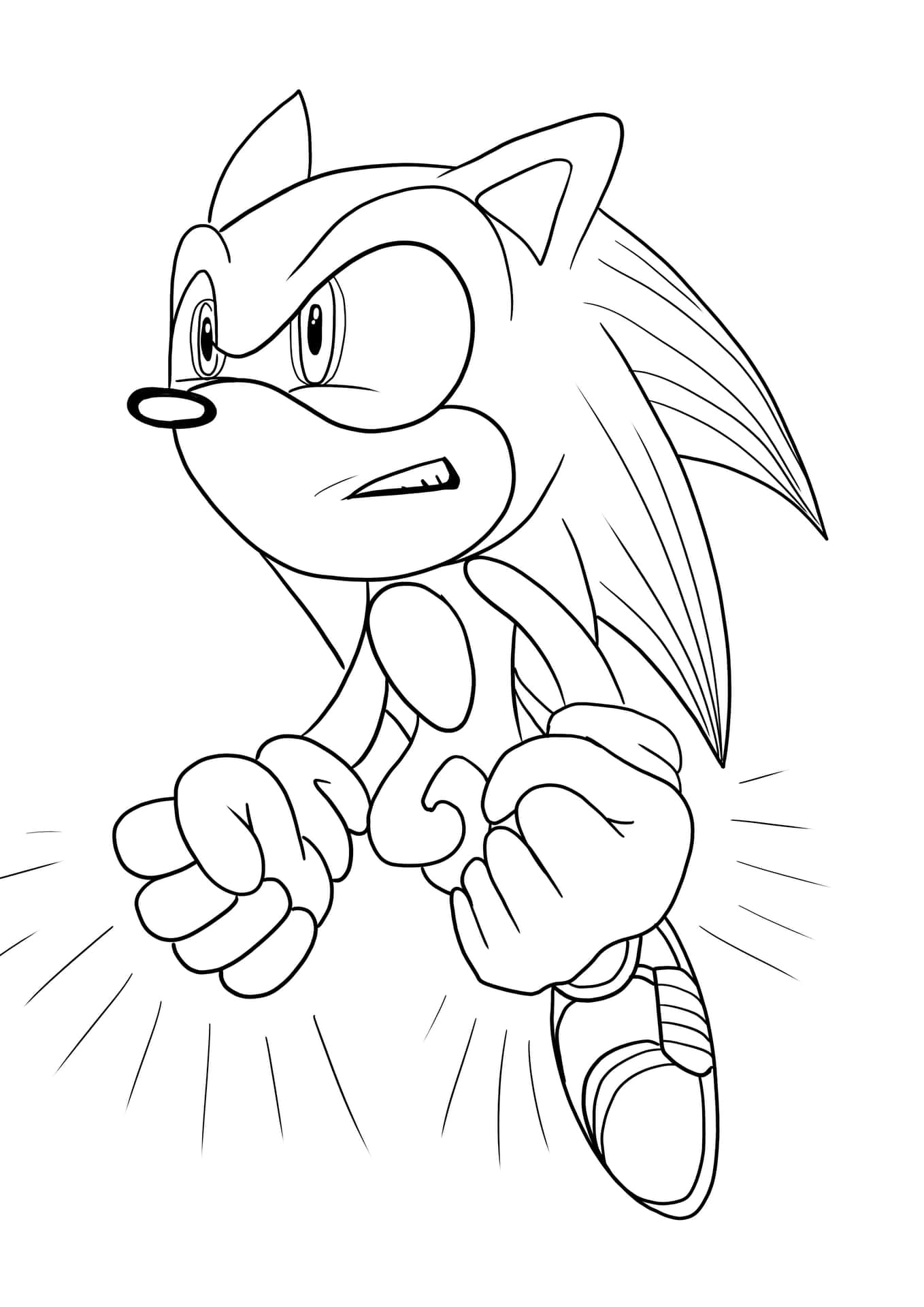 Sonicfärgsättningsbild Med En Arg Sonic.