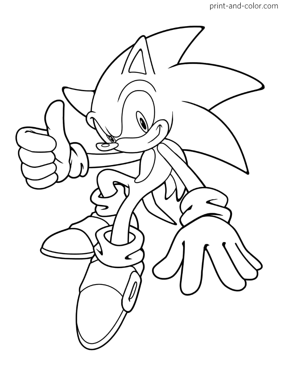 Sonic Coloring Smiling Thumbs Up Picture