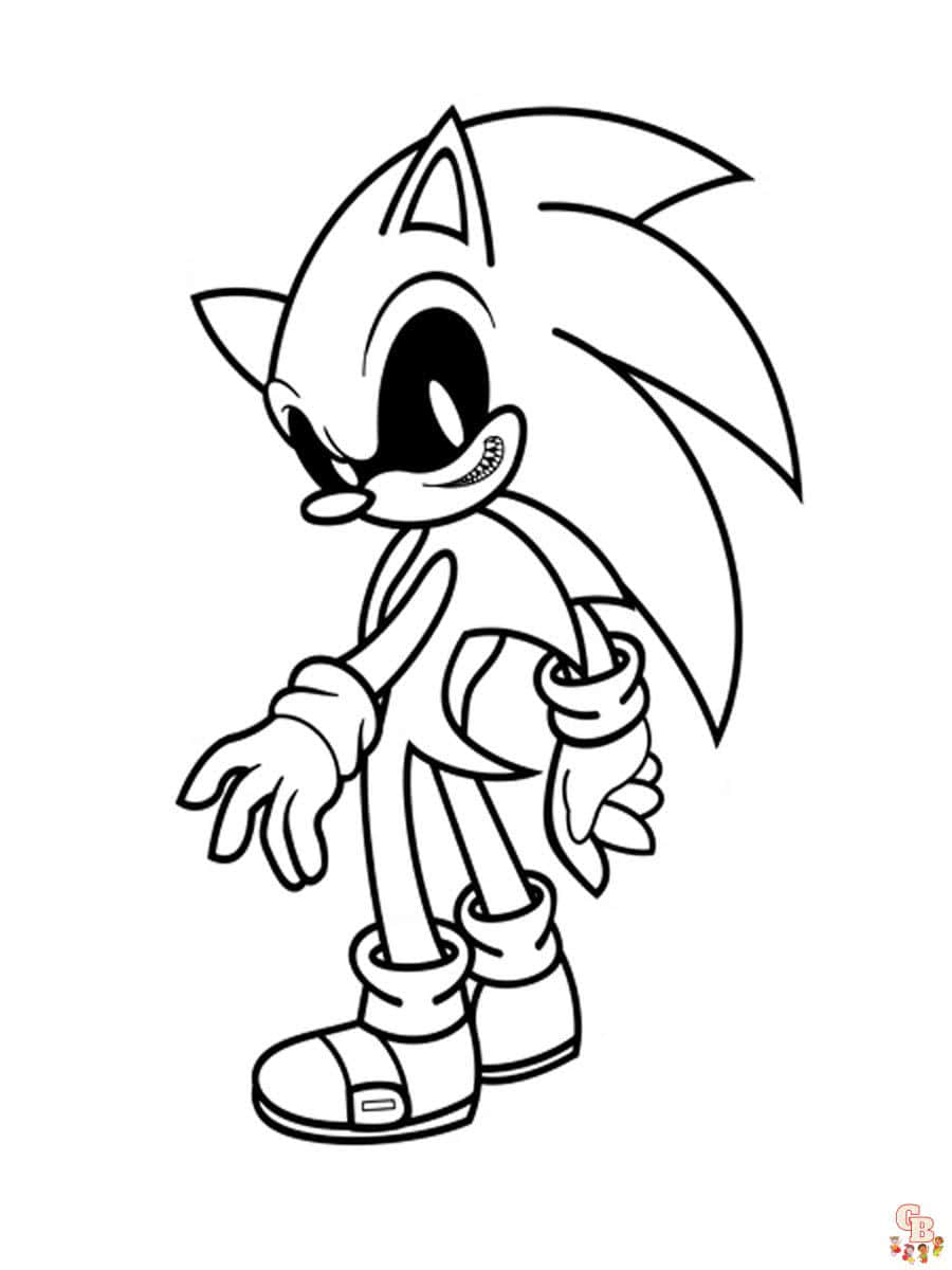 Sonic Coloring Grinning Sonic The Hedgehog Picture