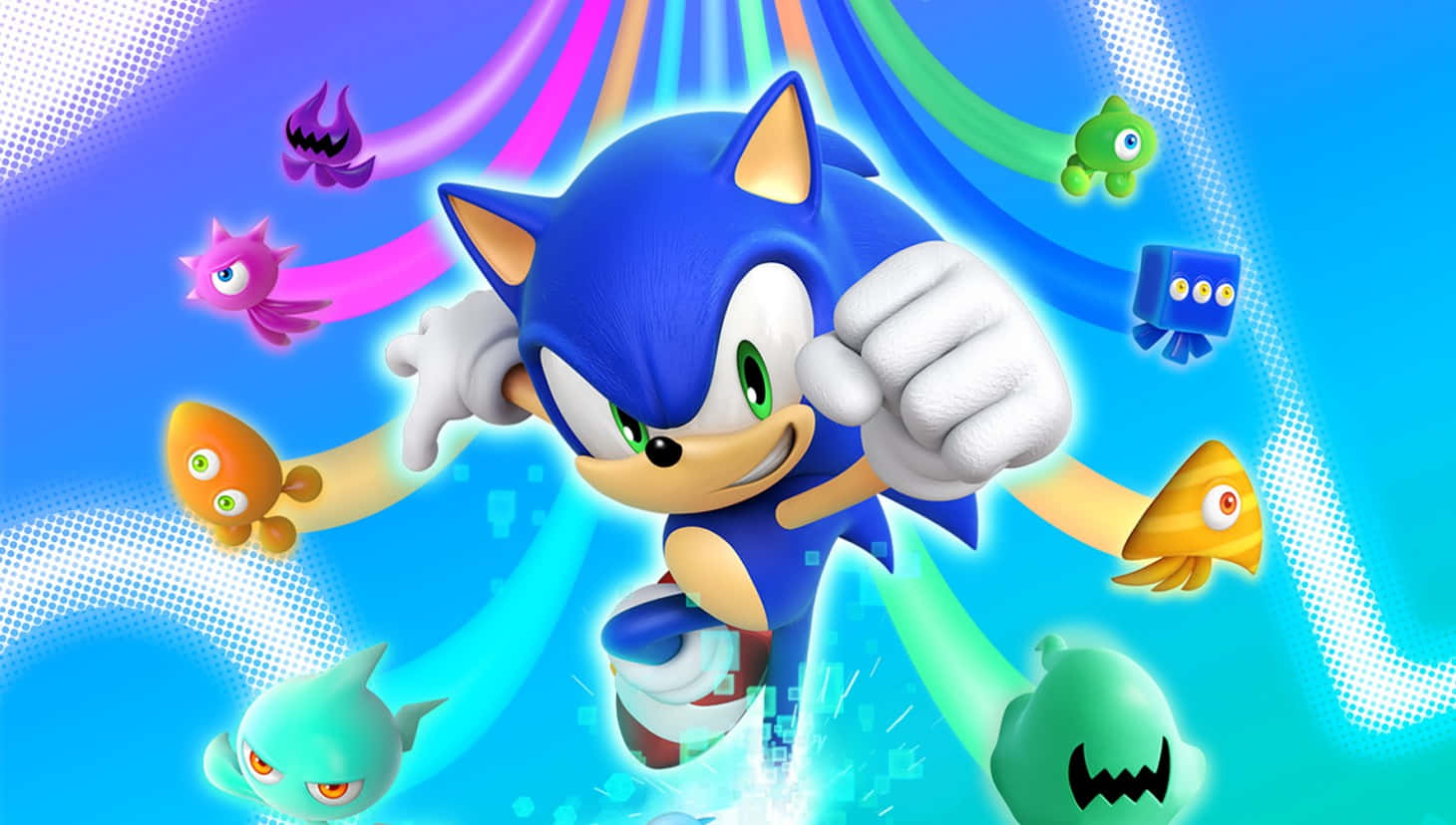 Tagmed Sonic På Hans Farverige Eventyr! Wallpaper