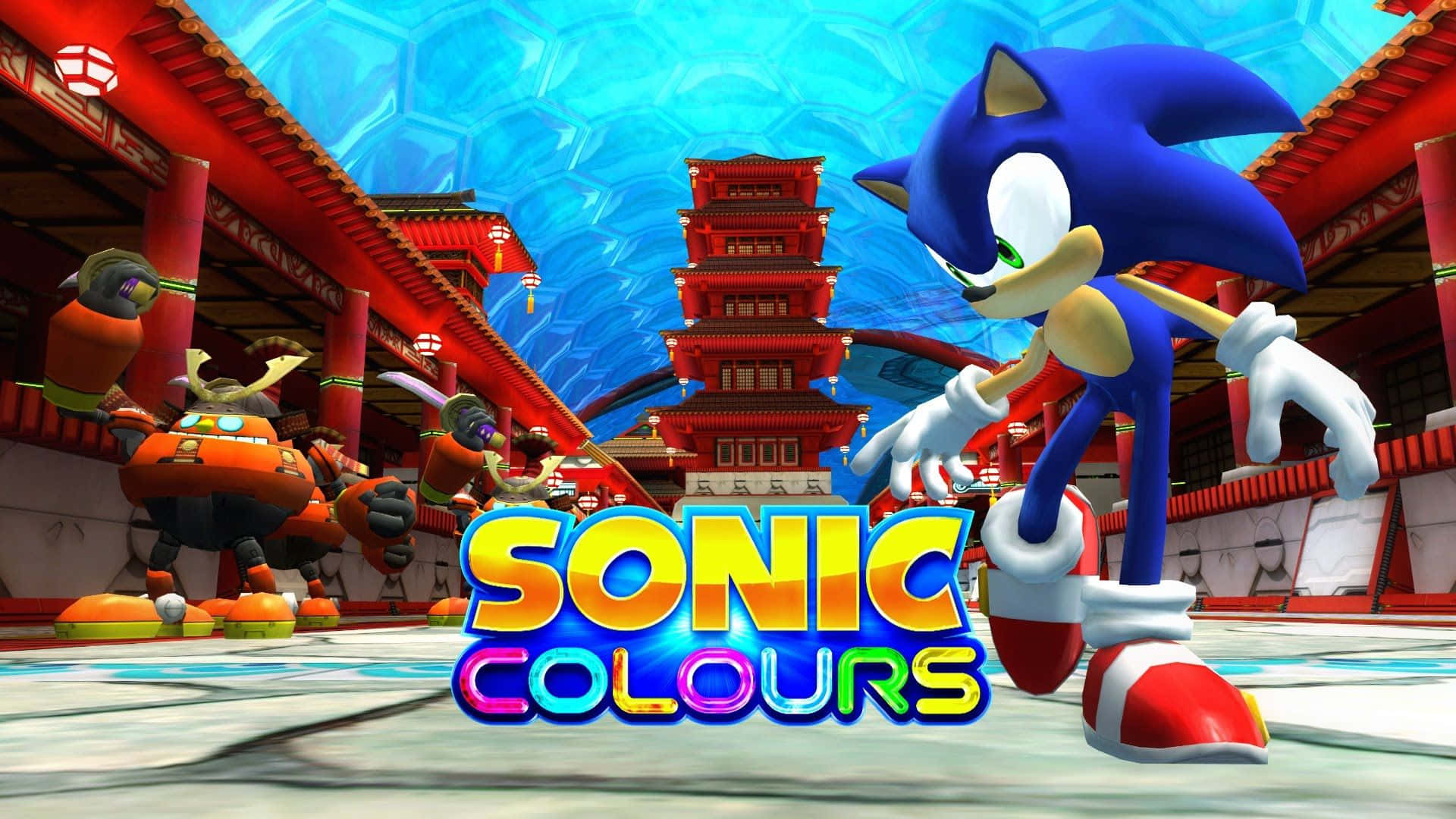 Den legendariske Sonic hastigt igennem den livlige og farverige verden af Sonic Colors. Wallpaper