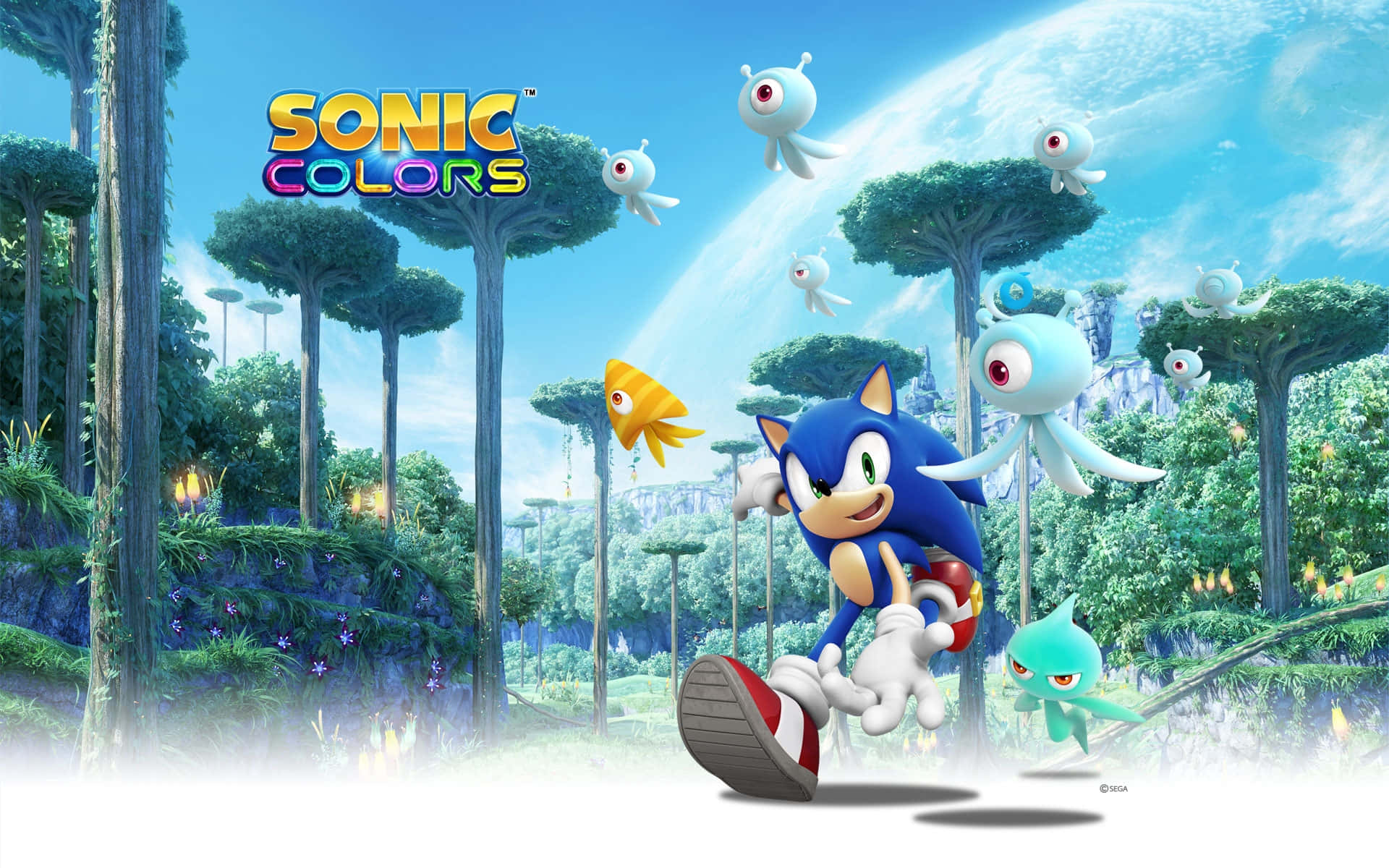 Bliv med Sonic på en farverig rejse! Wallpaper