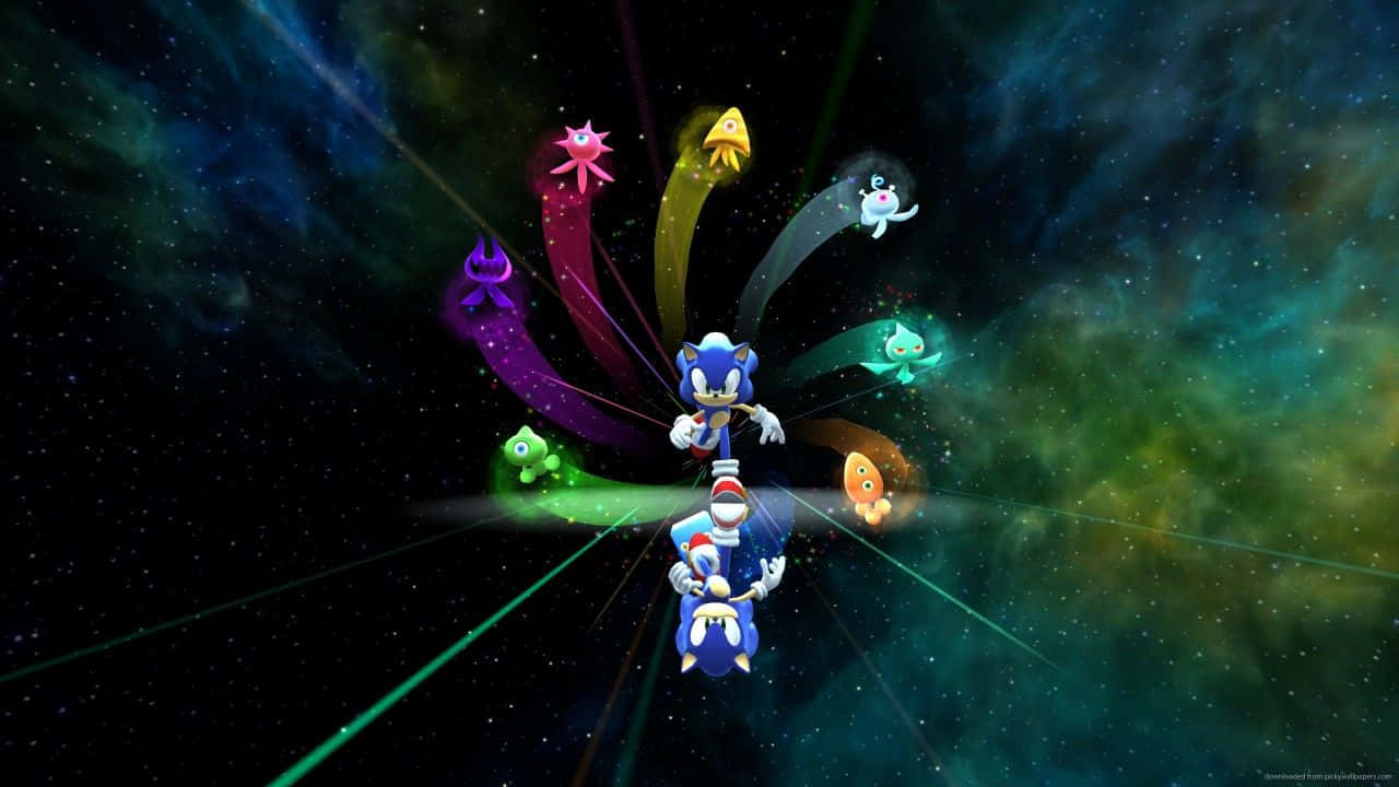 Sonic Colors With Colorful Aliens Wallpaper
