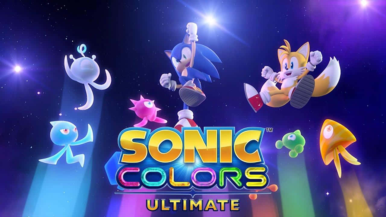 Sonic løber igennem et spektakulært verdens af farver for eventyr og hastighed i Sonic Colors. Wallpaper