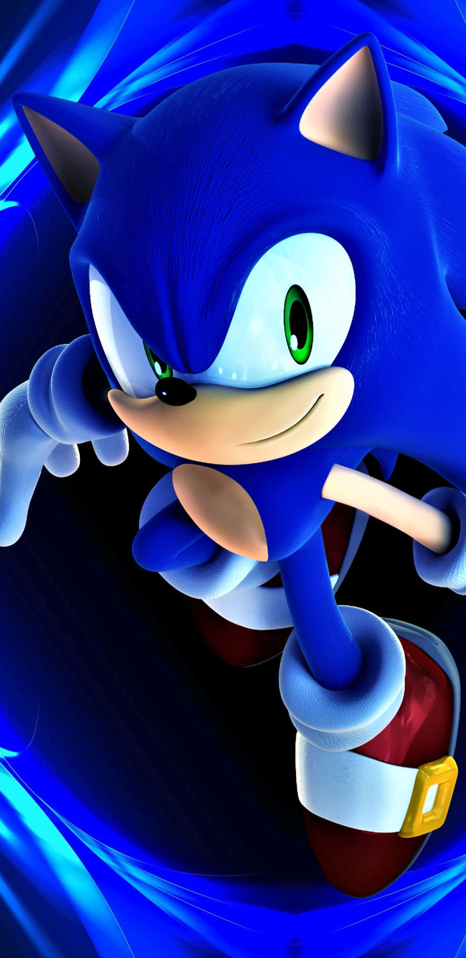 Sonic suser gennem et fantastisk hindringsbane! Wallpaper