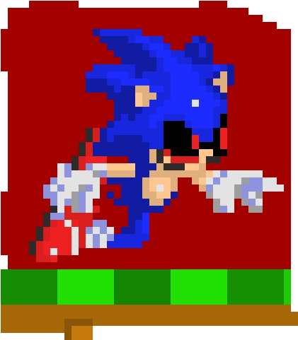 Sonic Exe Pixelated Horror PNG