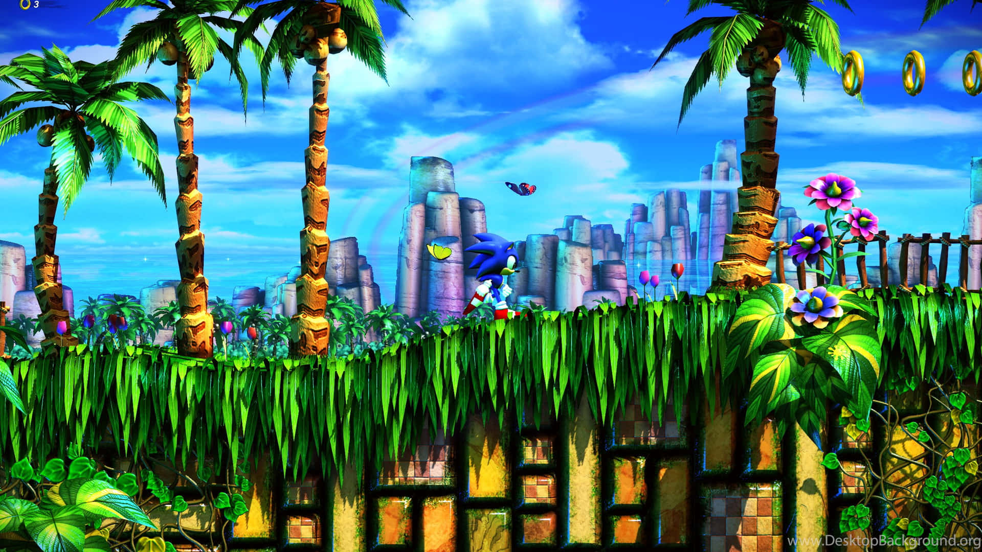 Sonic Exploring The Vibrant Chemical Plant Zone Wallpaper