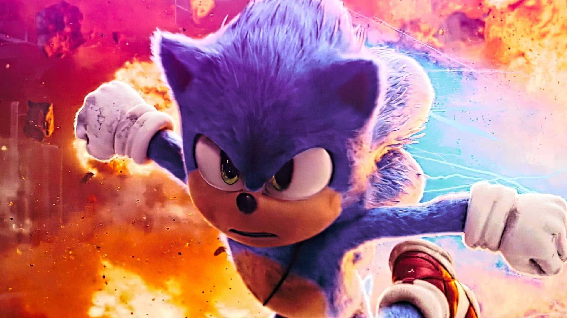 Artede Fans De Sonic: Escena De Aventura De Alto Impacto. Fondo de pantalla