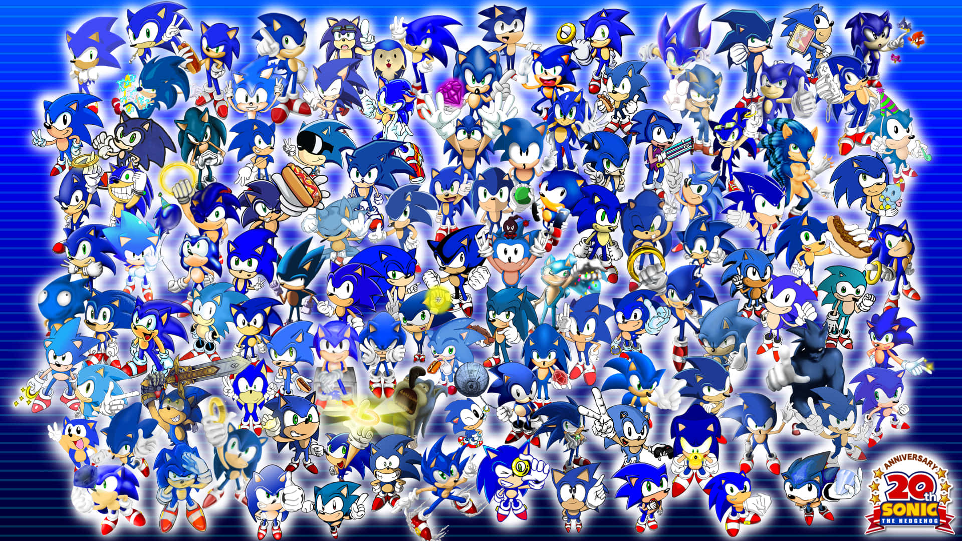 Artede Fans De Sonic - Con Sonic, Tails Y Knuckles Fondo de pantalla