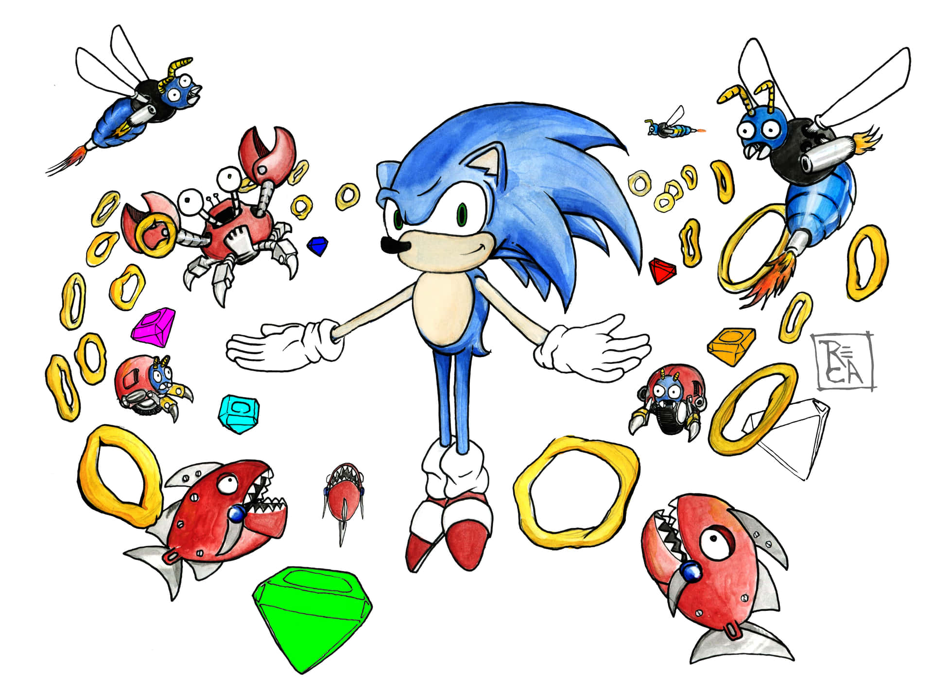 Sonic the Hedgehog: A Dynamic Adventure Wallpaper