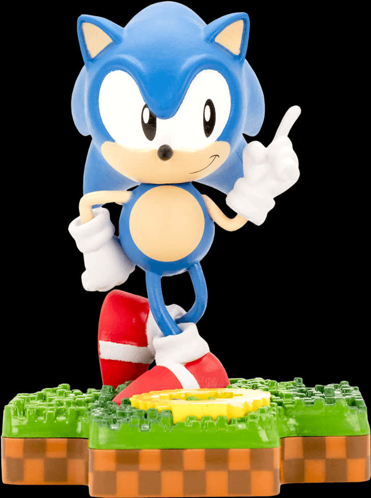 Sonic Figure Pointing Gesture PNG