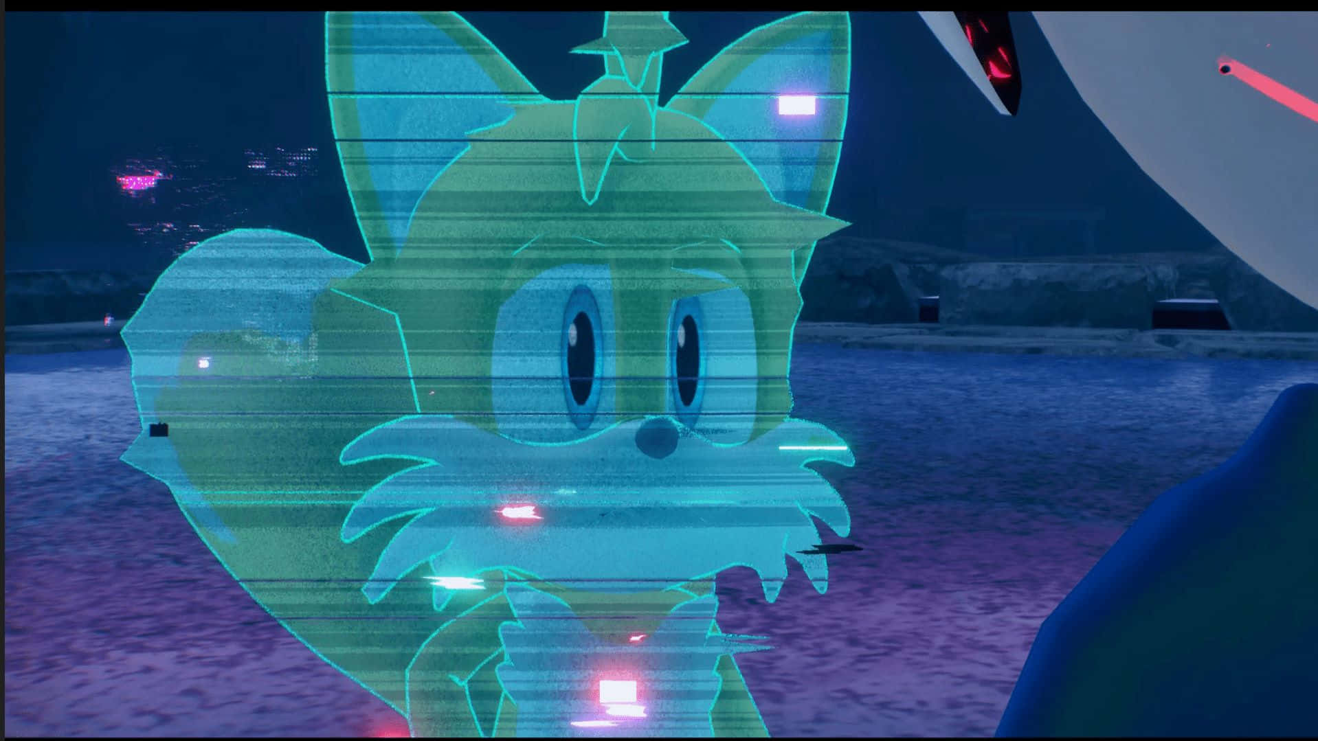 Sonic Frontiers Holographic Tails Encounter Wallpaper