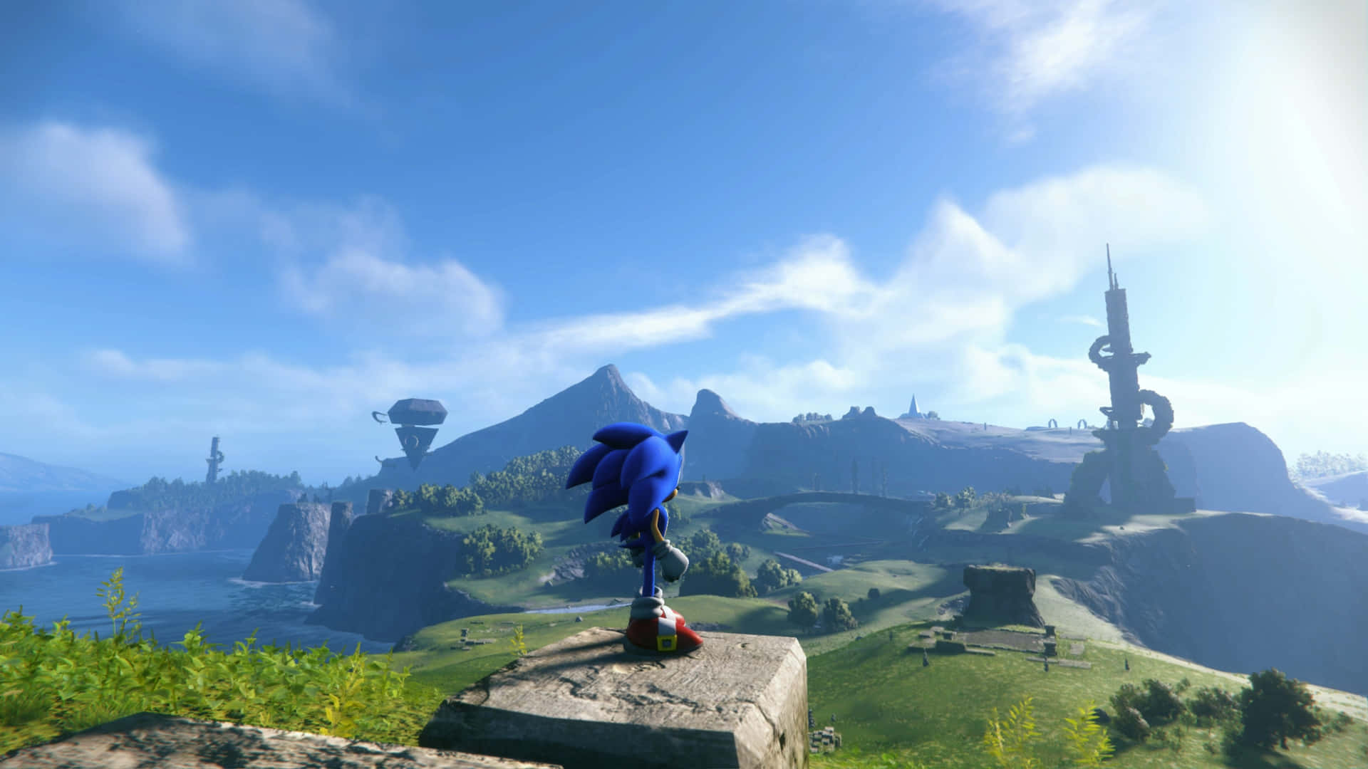 Sonic Frontiers Overlooking Island Landscape Wallpaper