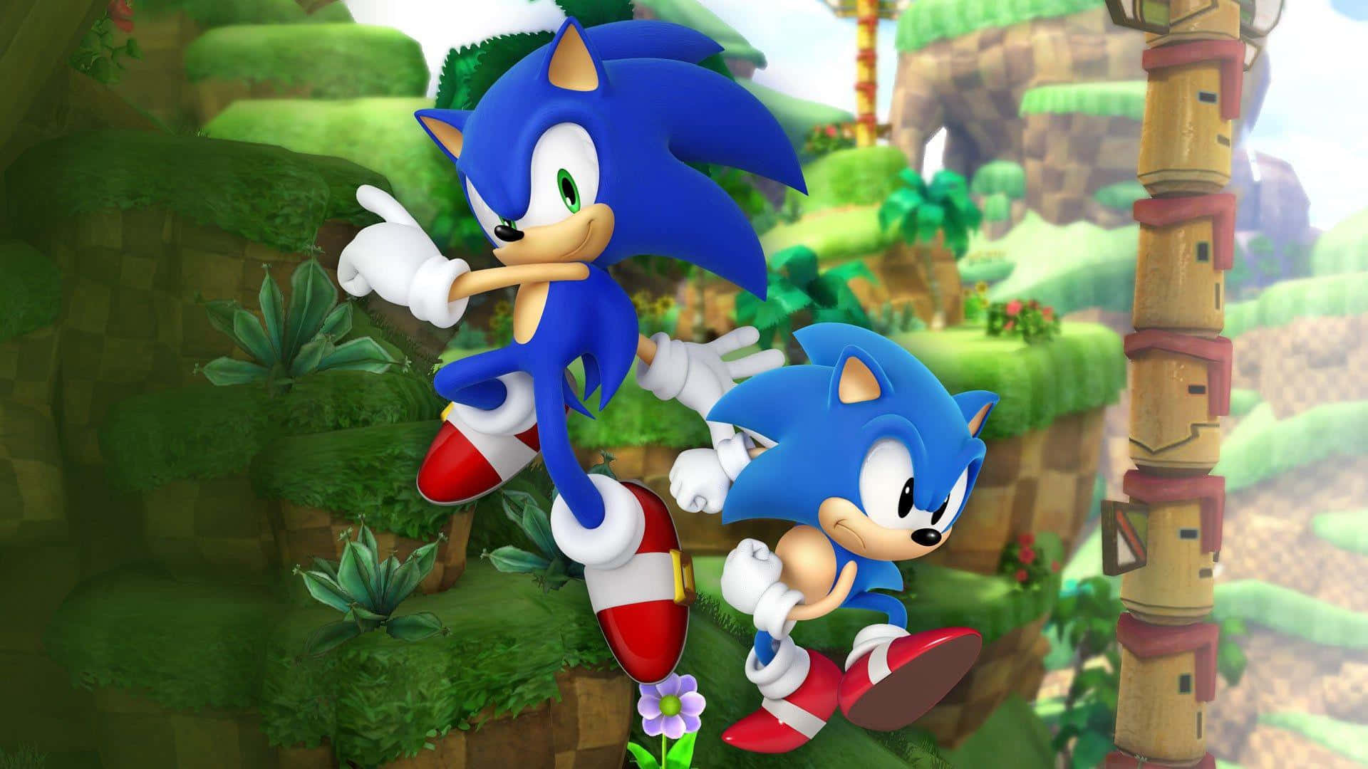 Sonic Generations - Classic Sonic and Modern Sonic Racing Wallpaper