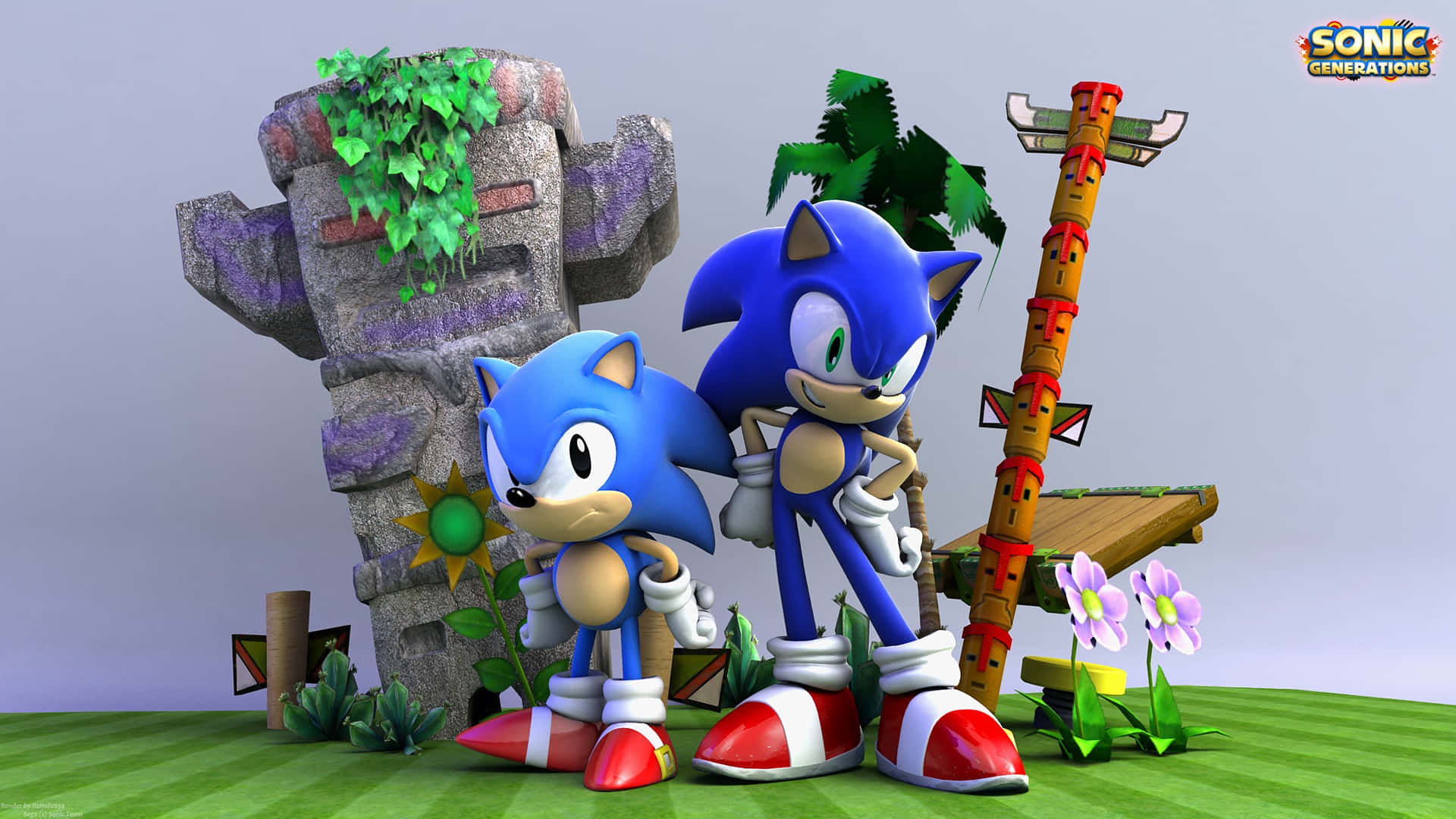 Sonic Generations Game Characters in Action Wallpaper
