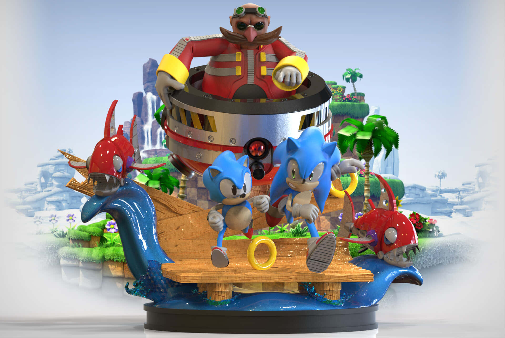 Sonic Generations Personages En Items Achtergrond