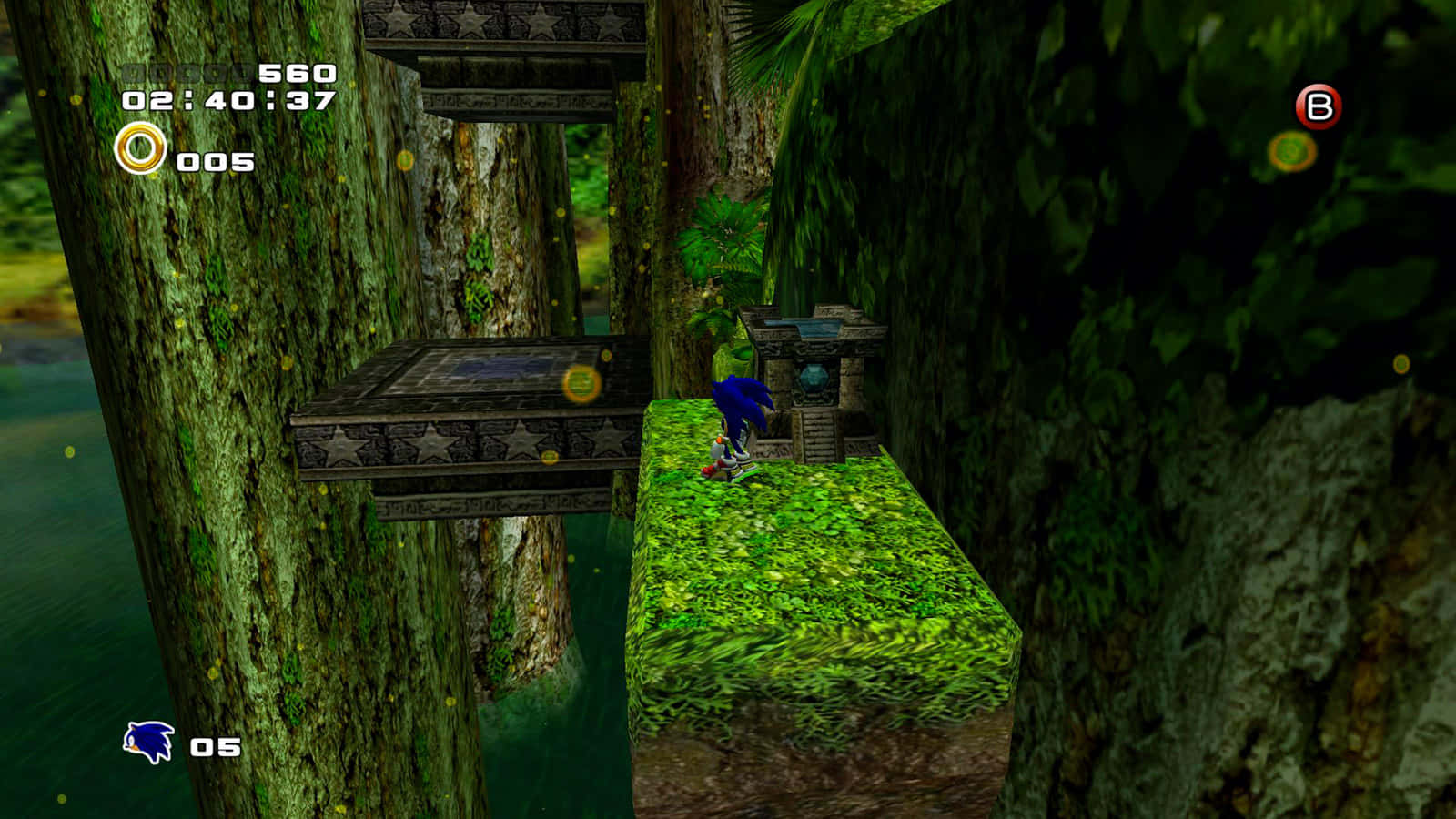 Sonic the Hedgehog in Lush Green Forest Wallpaper