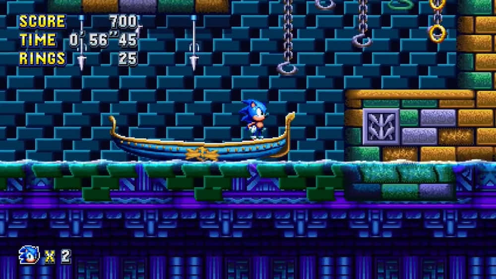 Classic Sonic in the hydrocity zone underwater adventure Wallpaper