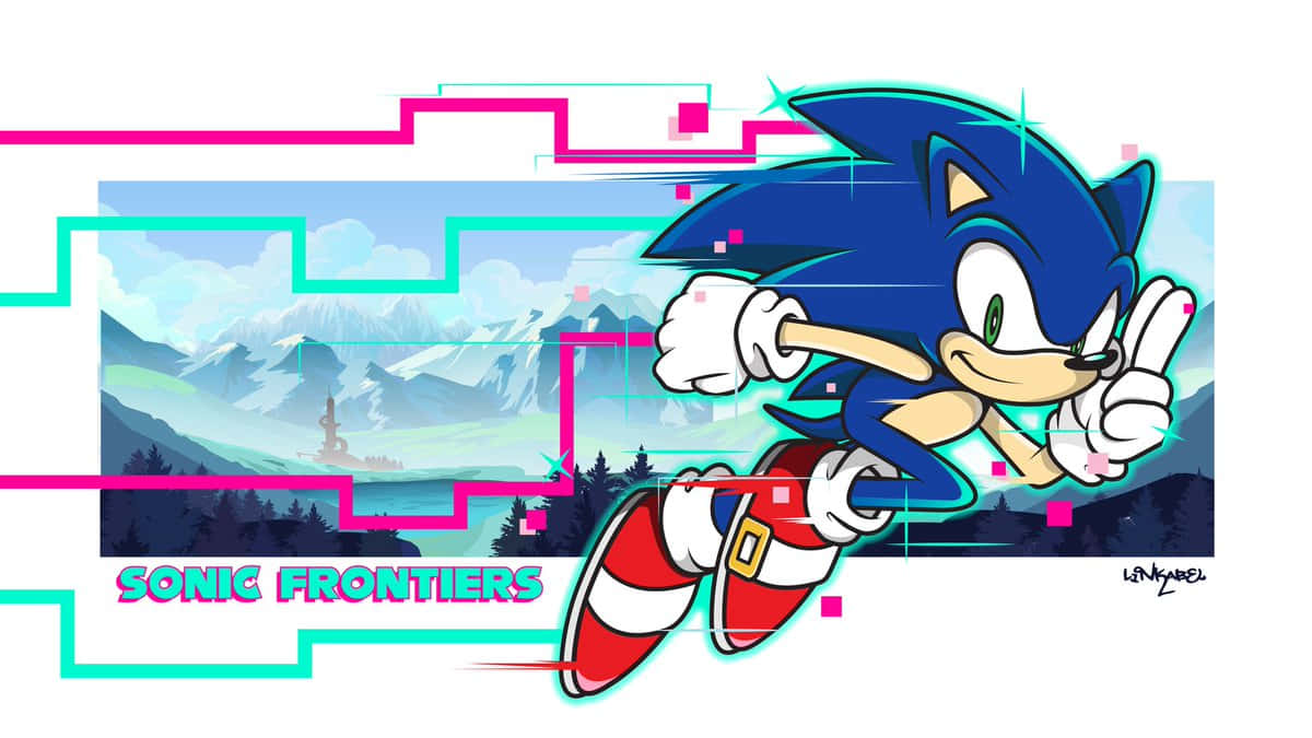 Sonic the Hedgehog gliding through the icy world of Ice Cap Zone Wallpaper