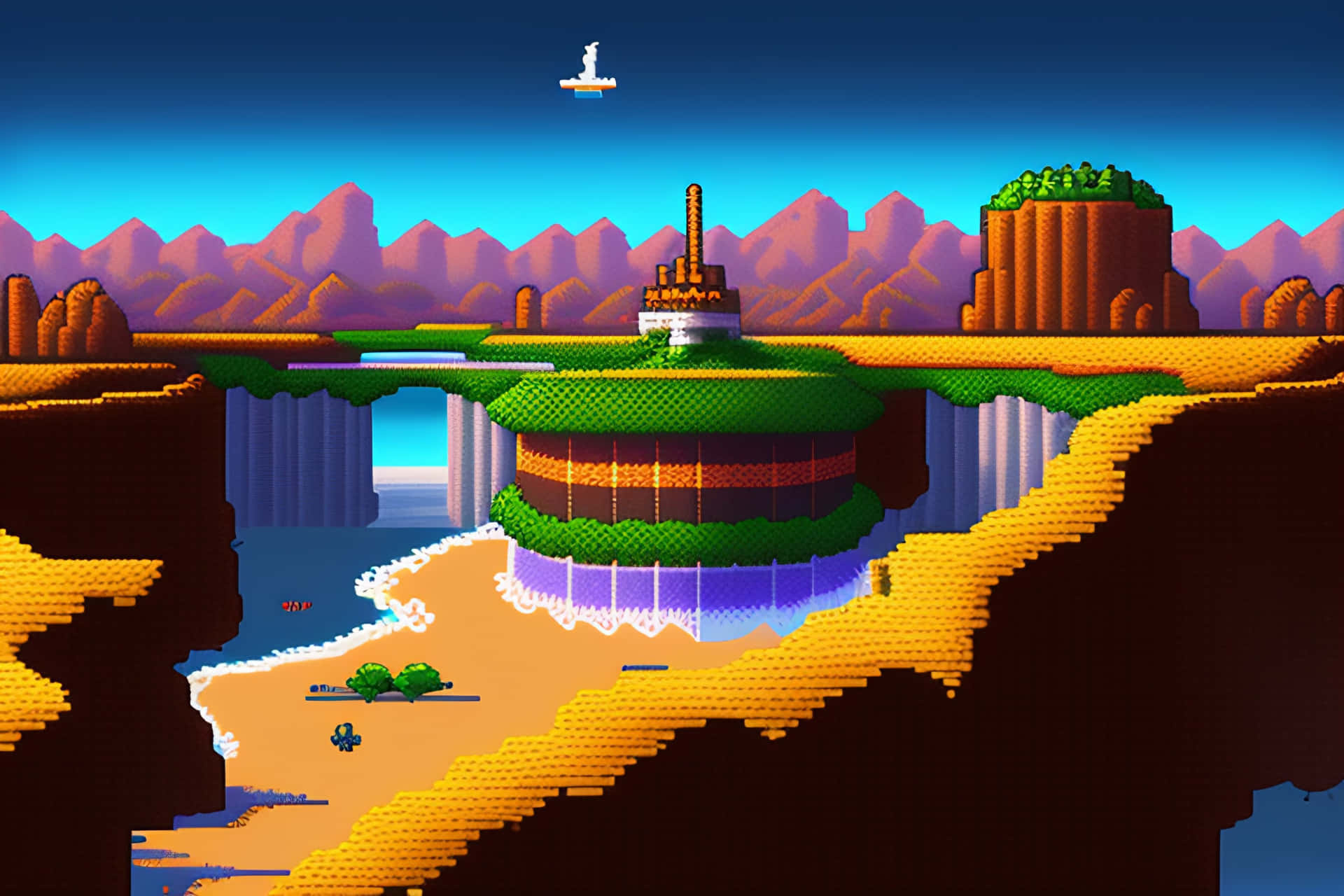 Sonic in Launch Base Zone Adventure Wallpaper