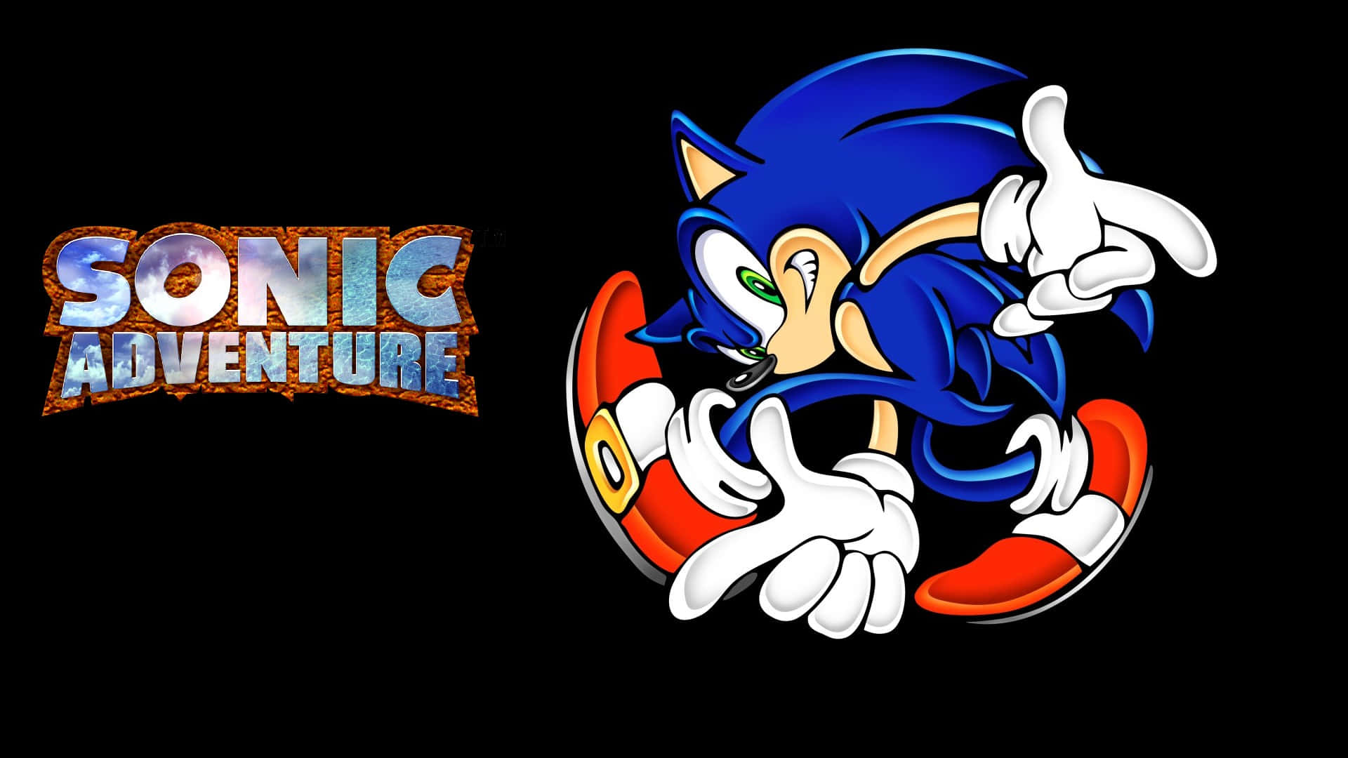 Sonic the Hedgehog logo on a vibrant background Wallpaper