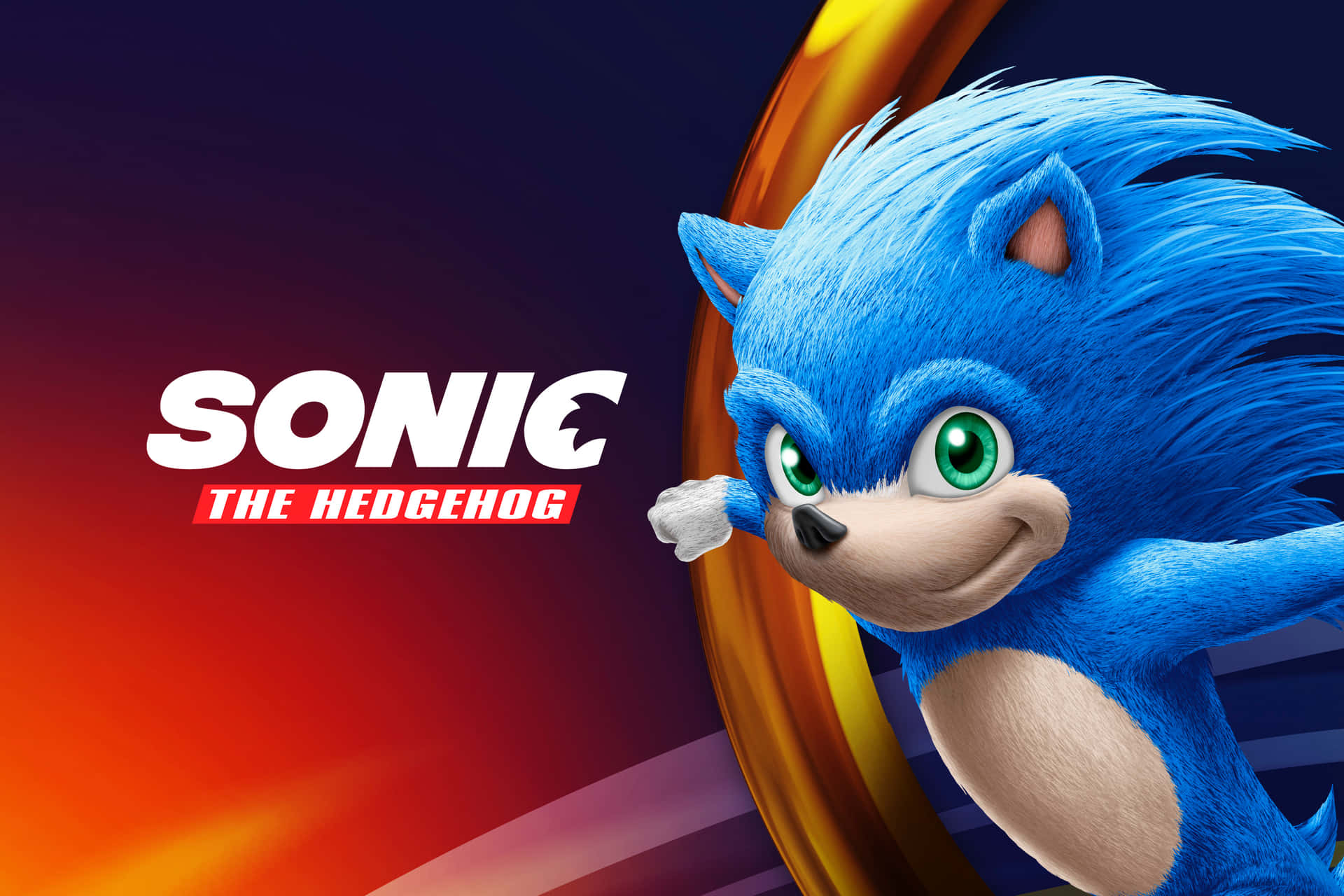 Sonic Logo in a Vibrant Blue Background Wallpaper