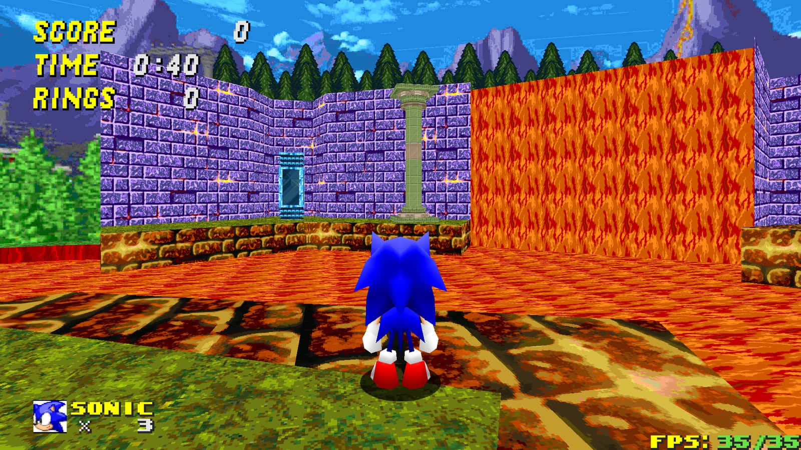 Sonic the Hedgehog exploring the Marble Zone Wallpaper