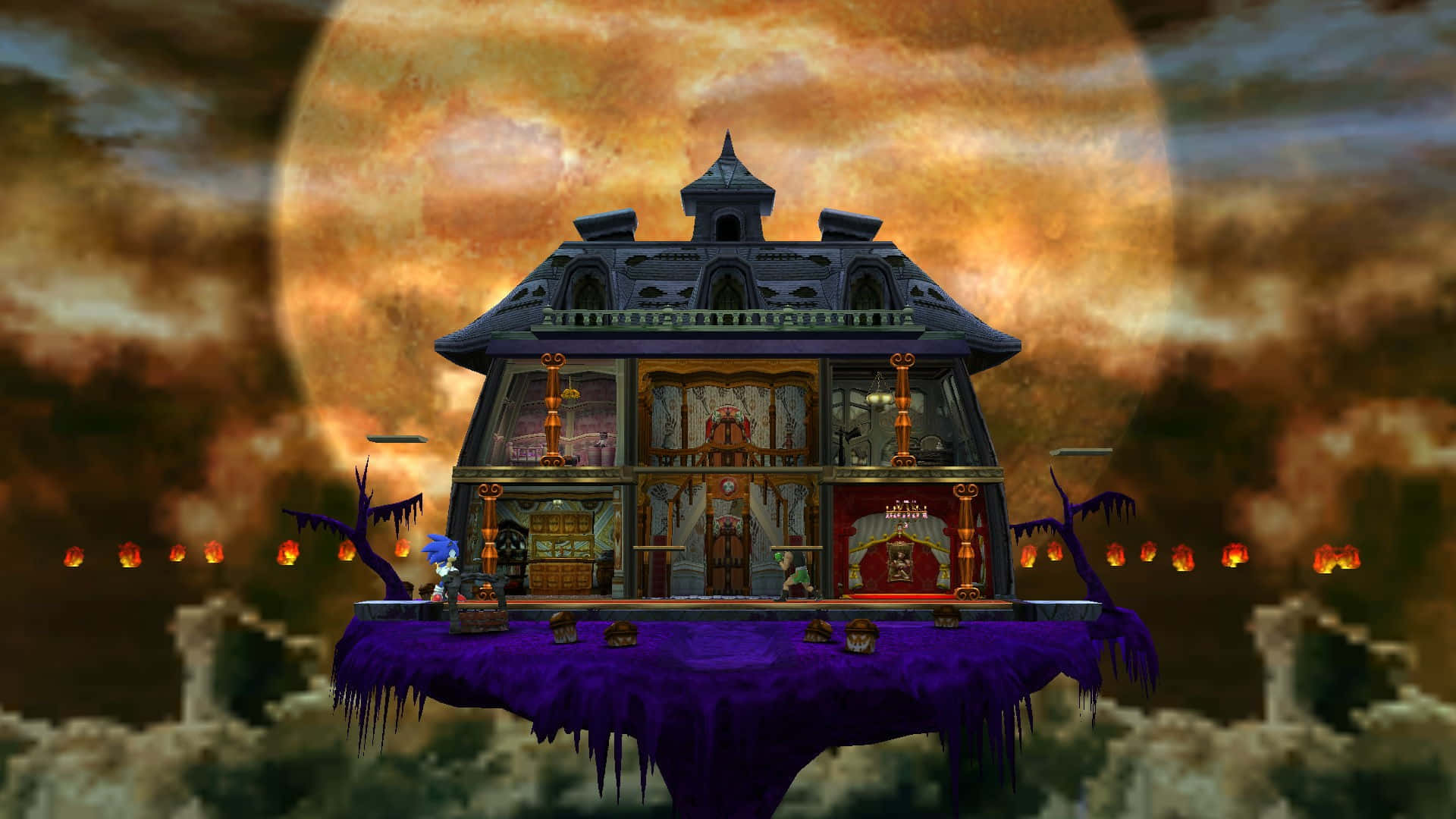 Sonic in the Mysterious Mystic Mansion Wallpaper