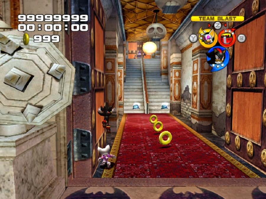 Sonic the Hedgehog exploring the eerie Mystic Mansion Wallpaper